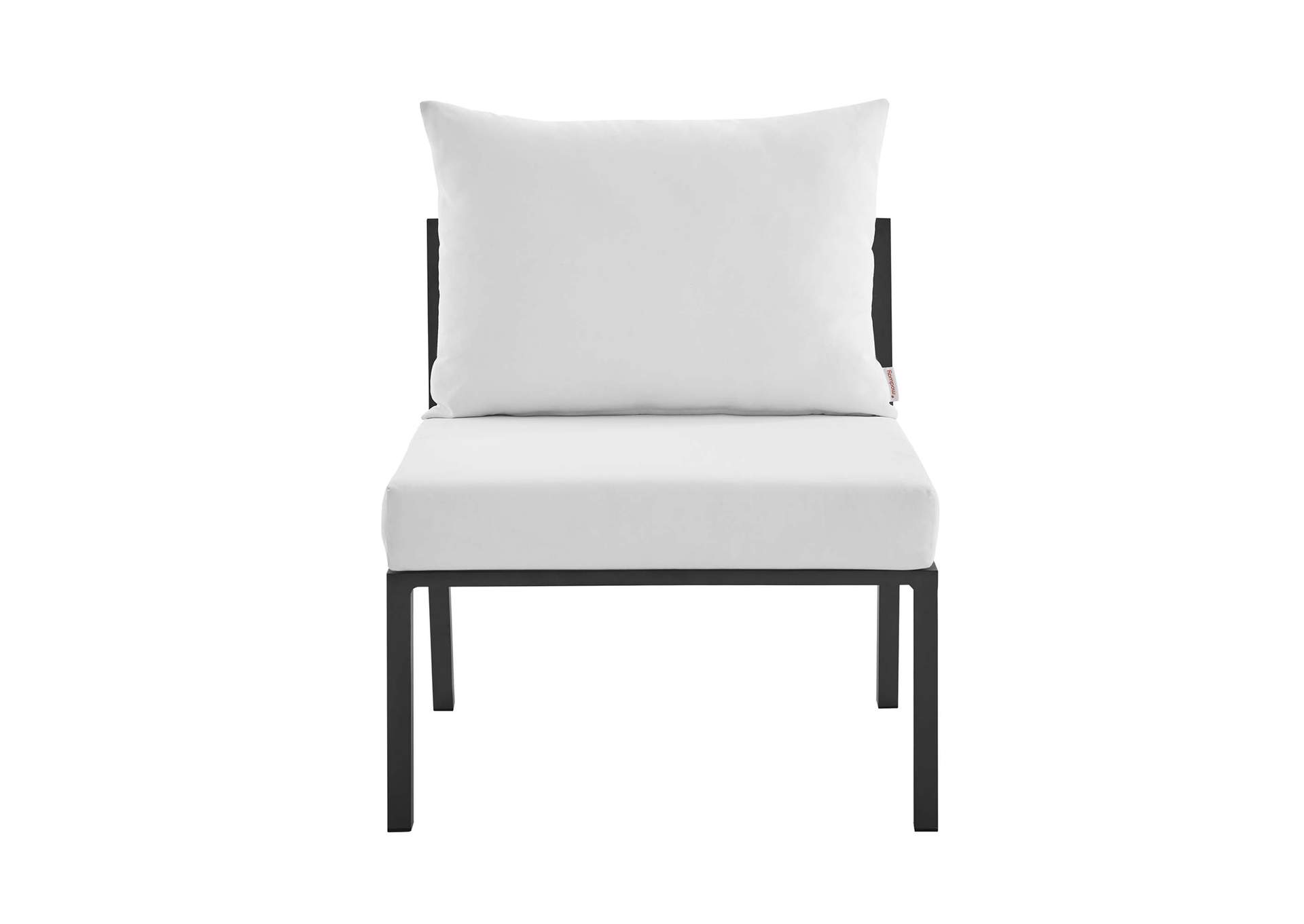 Gray White Riverside 3 Piece Outdoor Patio Aluminum Sectional Sofa Set,Modway