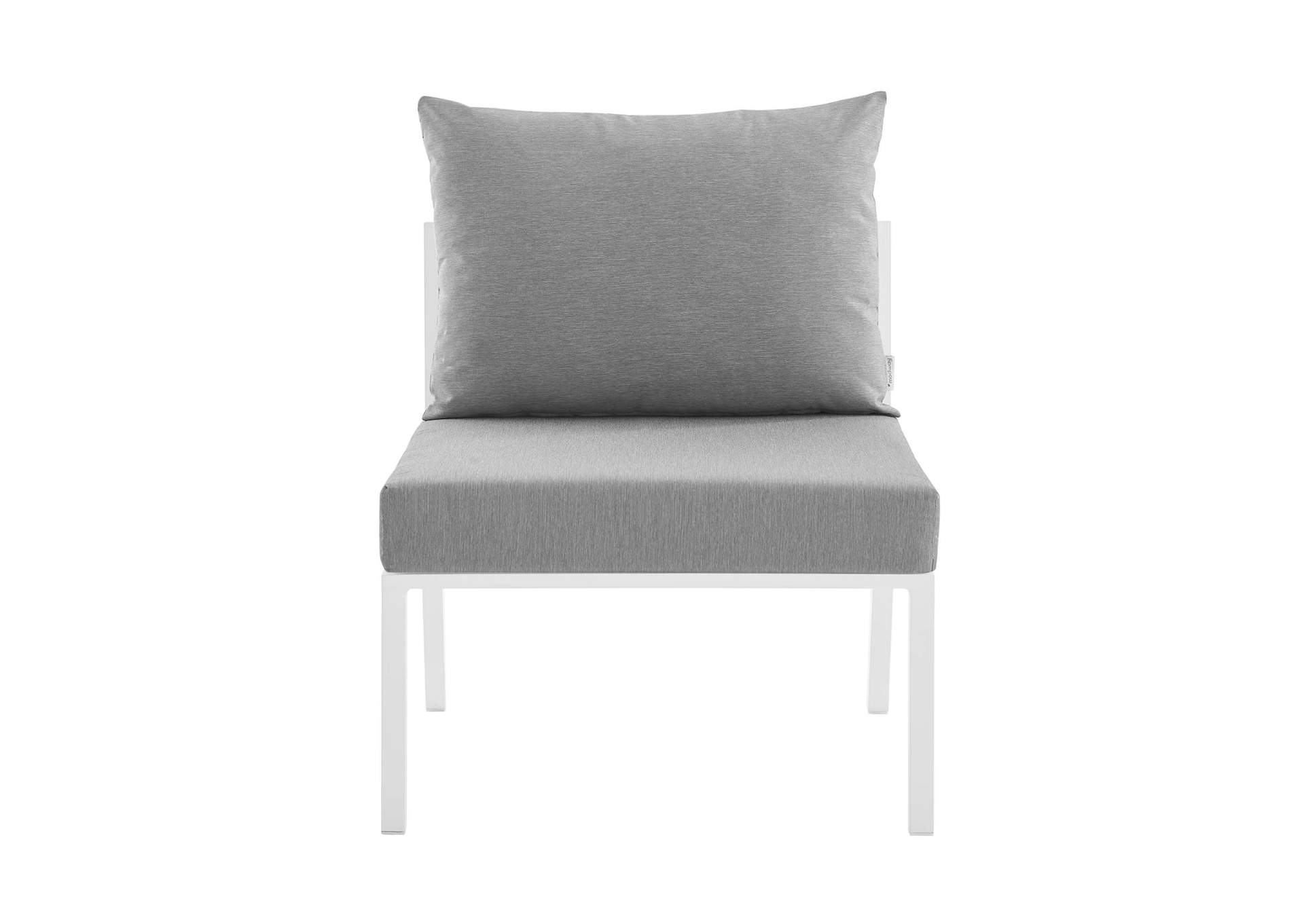 White Gray Riverside 3 Piece Outdoor Patio Aluminum Sectional Sofa Set,Modway