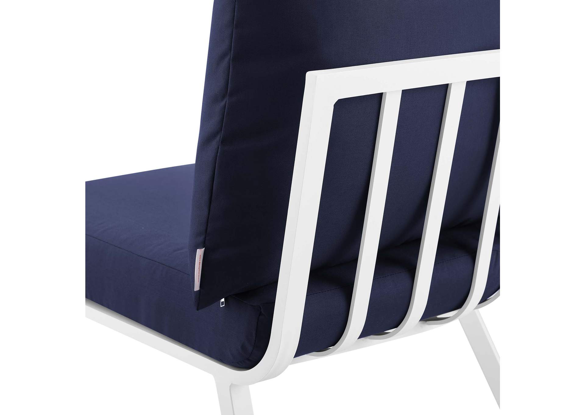 White Navy Riverside 3 Piece Outdoor Patio Aluminum Sectional Sofa Set,Modway