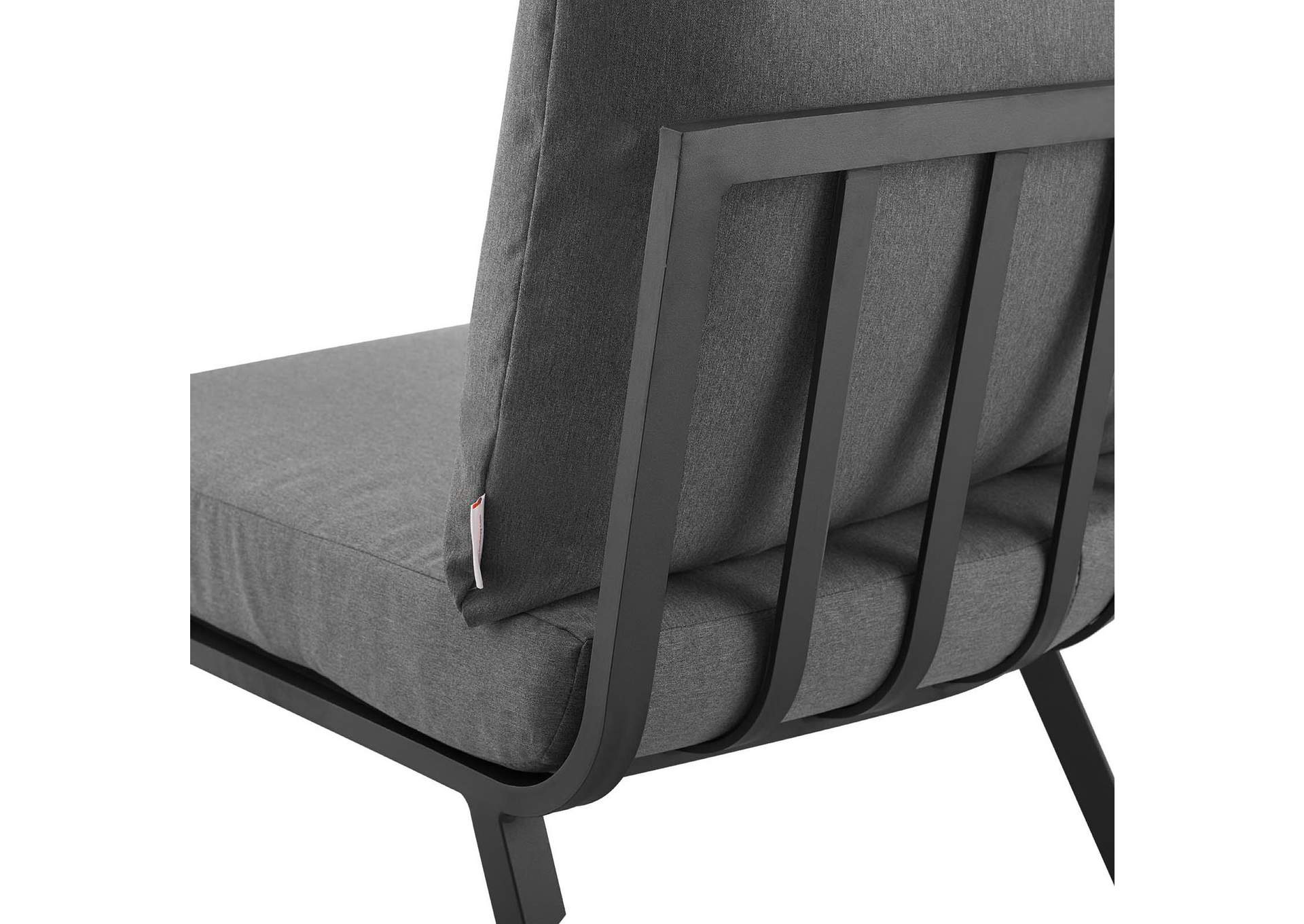 Gray Charcoal Riverside 5 Piece Outdoor Patio Aluminum Sectional,Modway