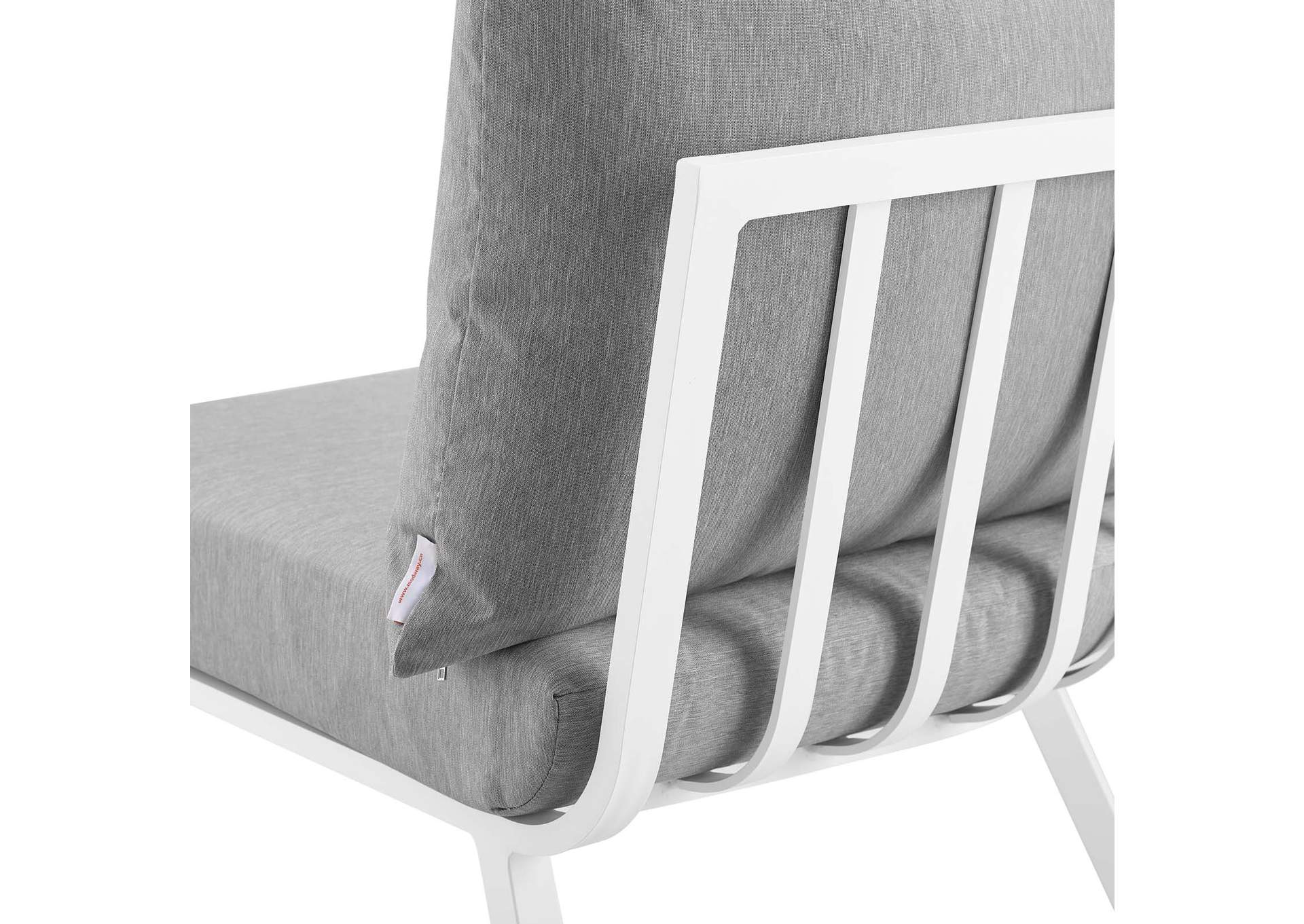 White Gray Riverside 5 Piece Outdoor Patio Aluminum Sectional,Modway