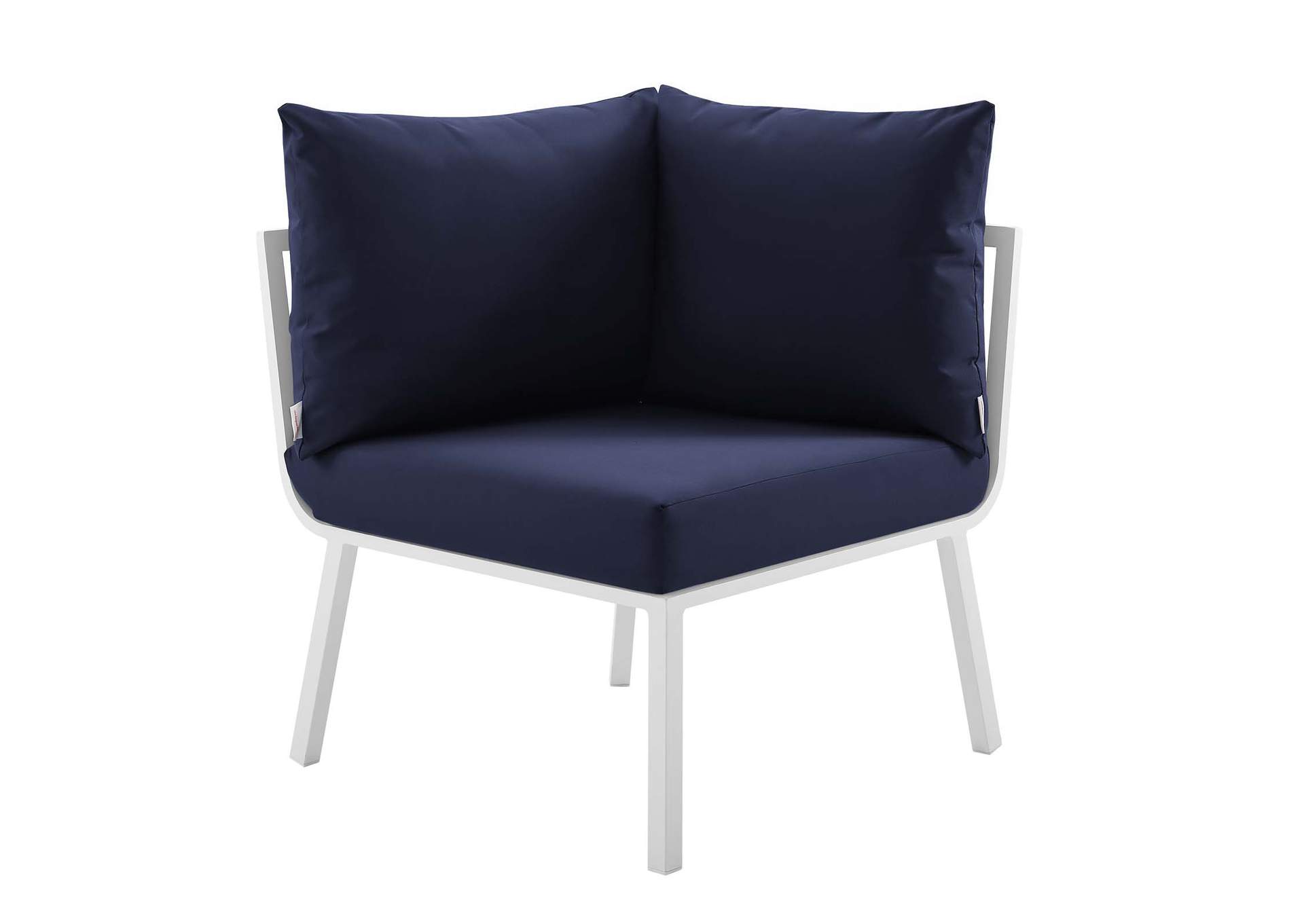 White Navy Riverside 5 Piece Outdoor Patio Aluminum Sectional,Modway