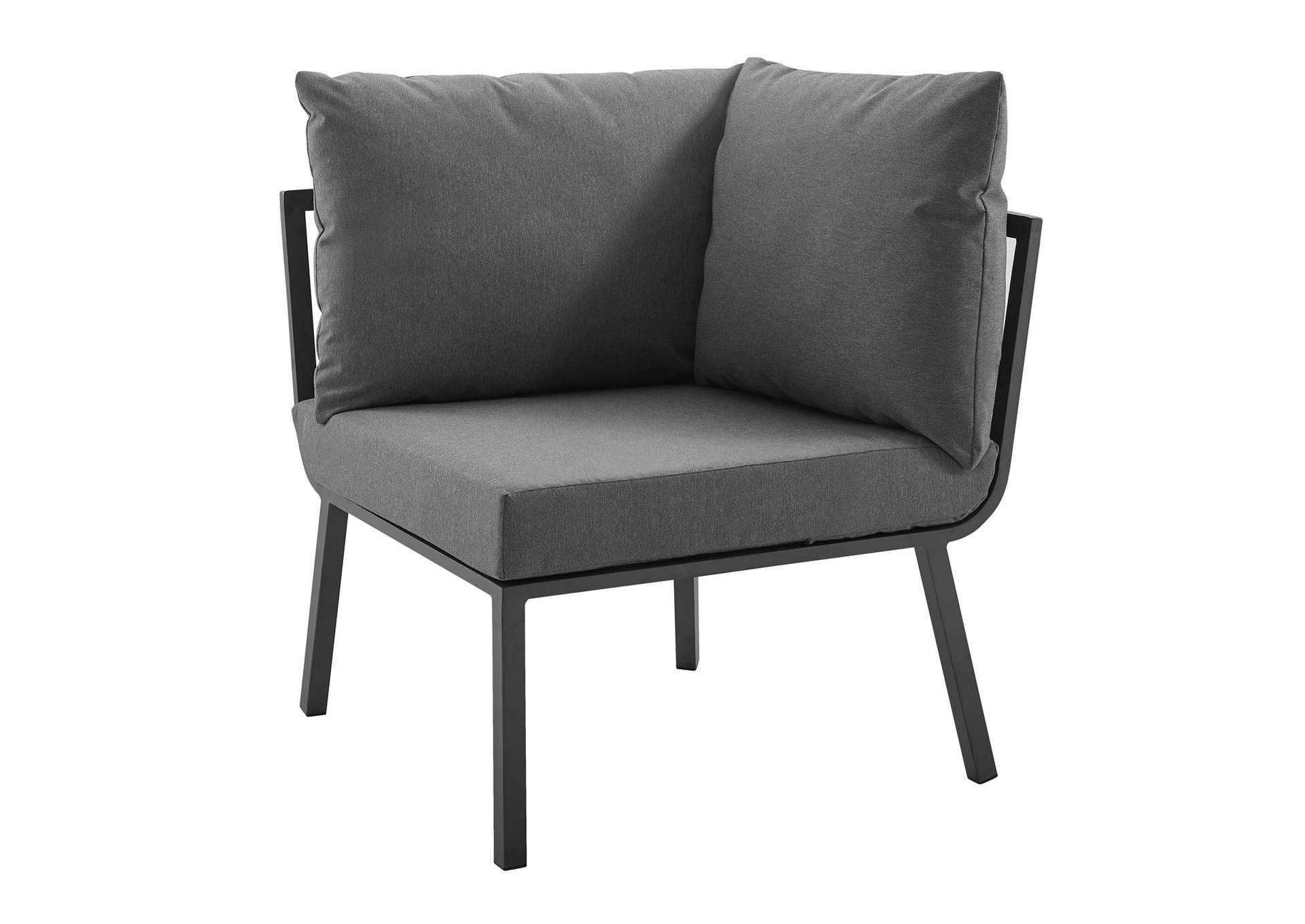Gray Charcoal Riverside 4 Piece Outdoor Patio Aluminum Sectional,Modway