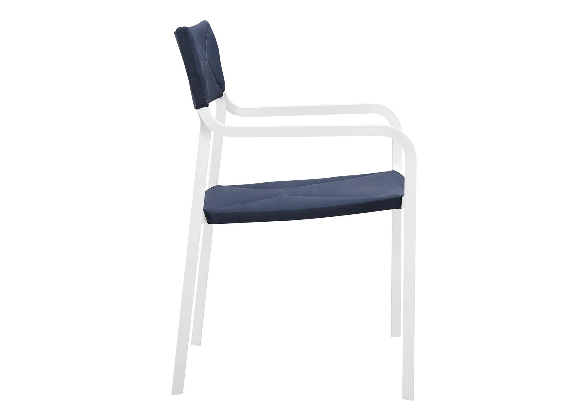 White Navy Raleigh 5 Piece Outdoor Patio Aluminum Dining Set,Modway
