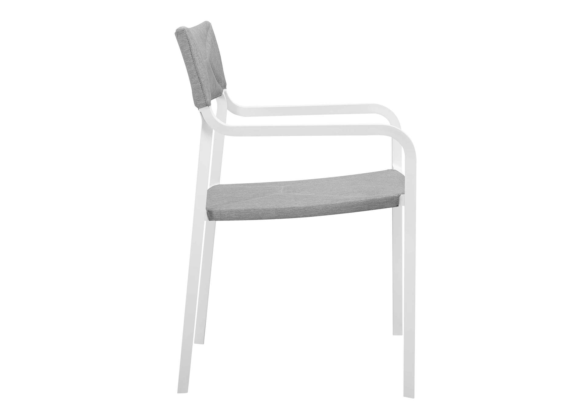White Gray Raleigh 7 Piece Outdoor Patio Aluminum Dining Set,Modway