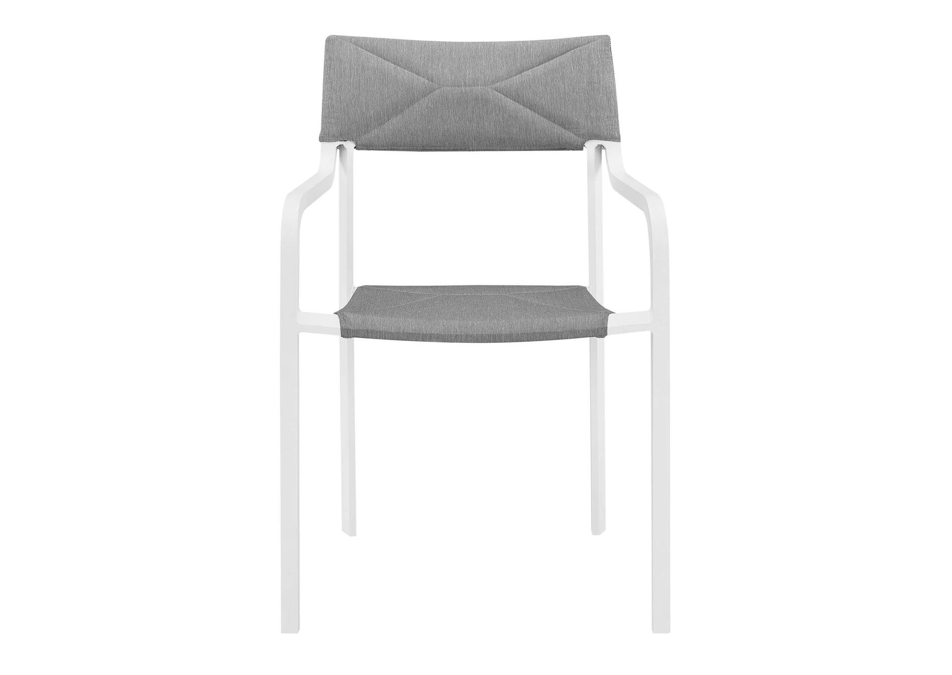 White Gray Raleigh 7 Piece Outdoor Patio Aluminum Dining Set,Modway