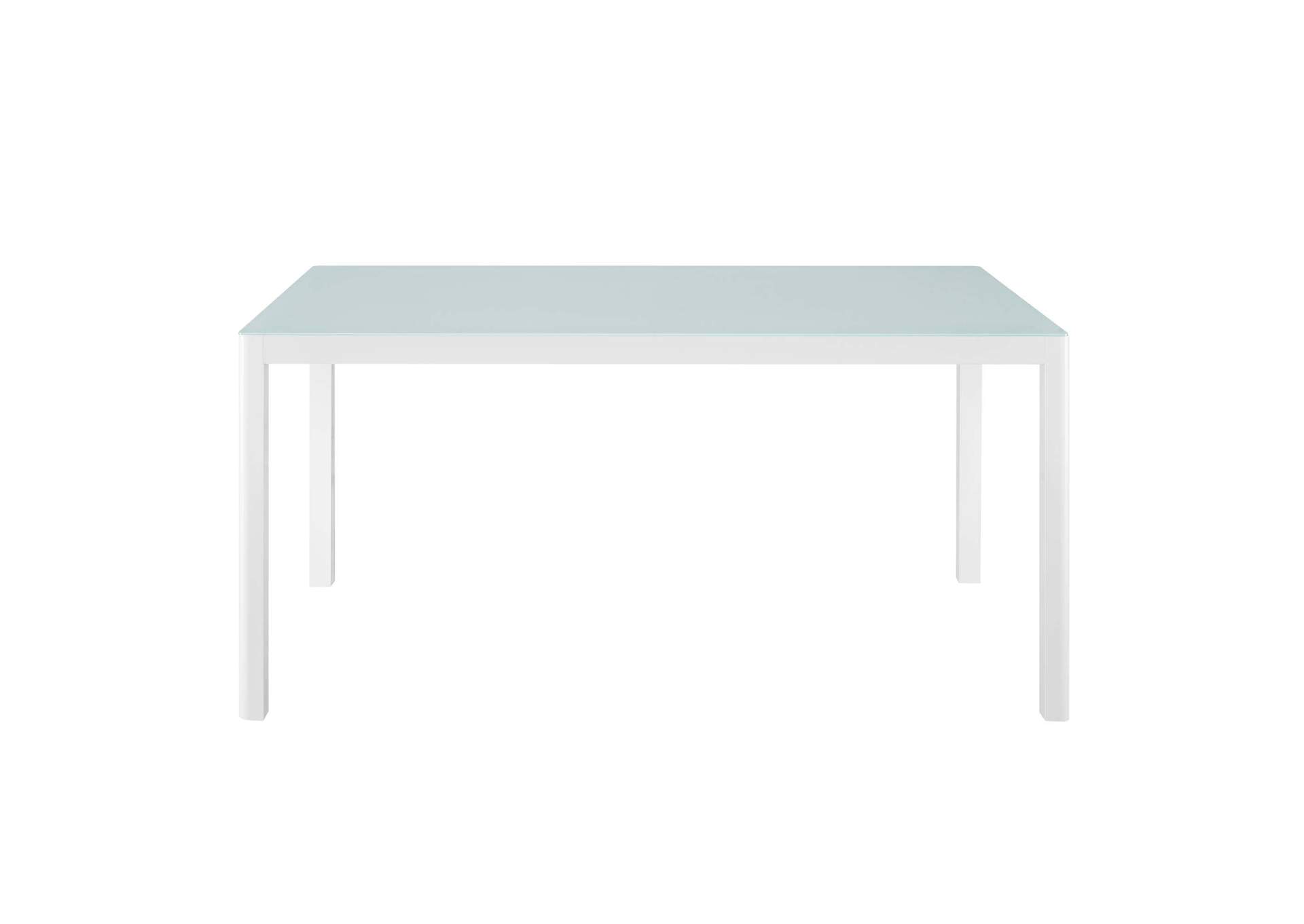 White Gray Raleigh 7 Piece Outdoor Patio Aluminum Dining Set,Modway