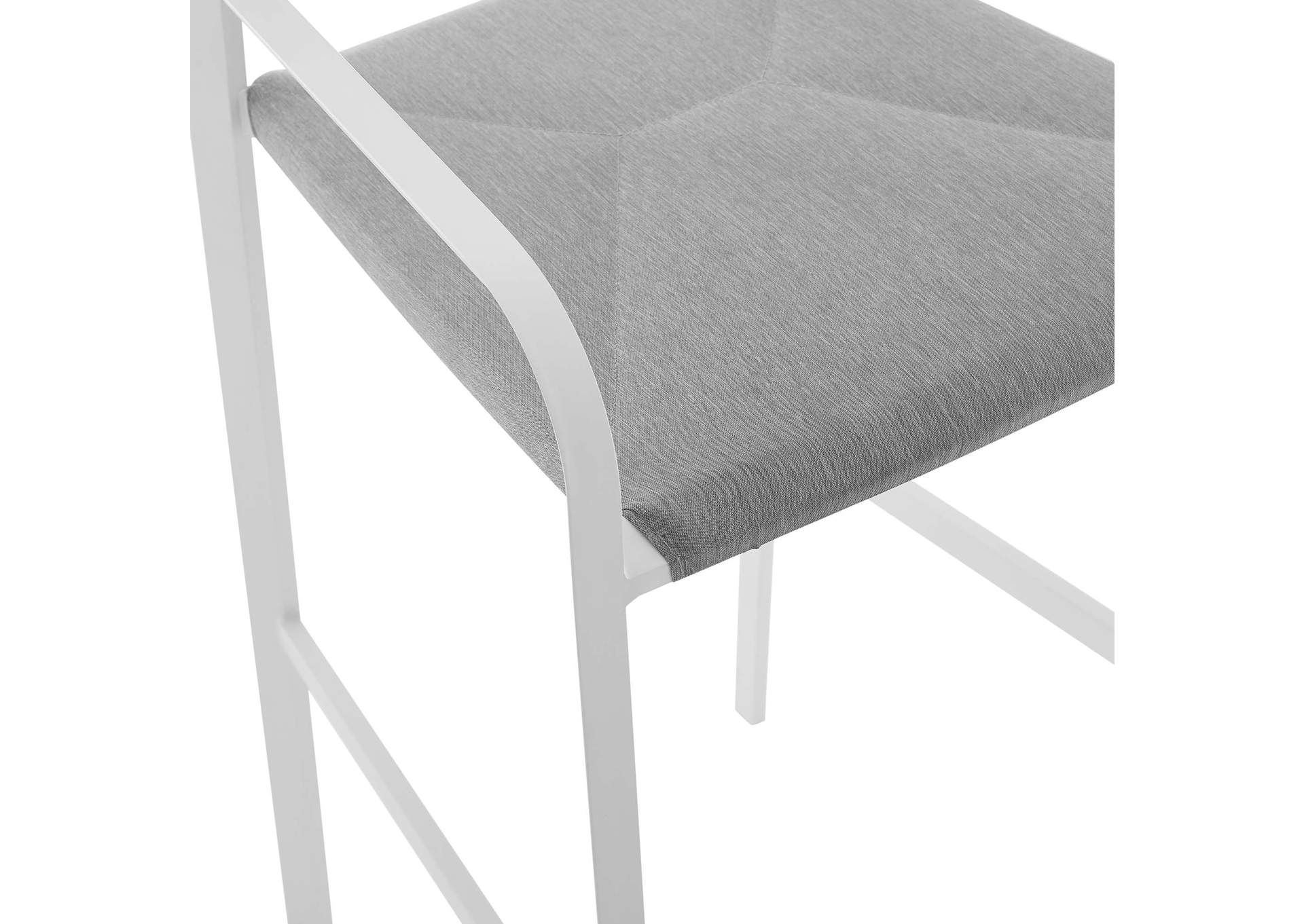 White Gray Raleigh 3 Piece Outdoor Patio Aluminum Bar Set,Modway