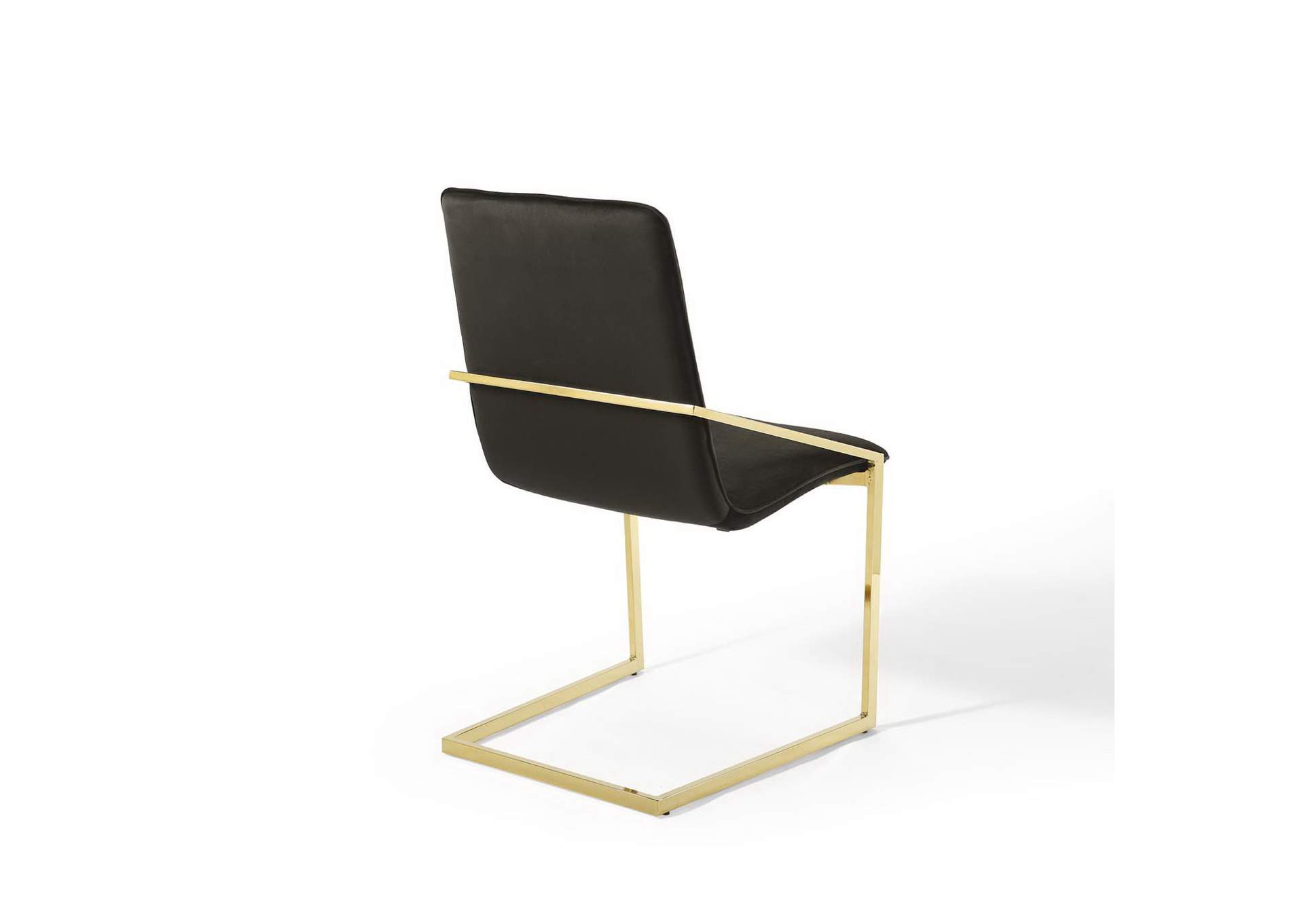 Pitch Gold Black Performance Velvet Arm Dining Chair,Modway