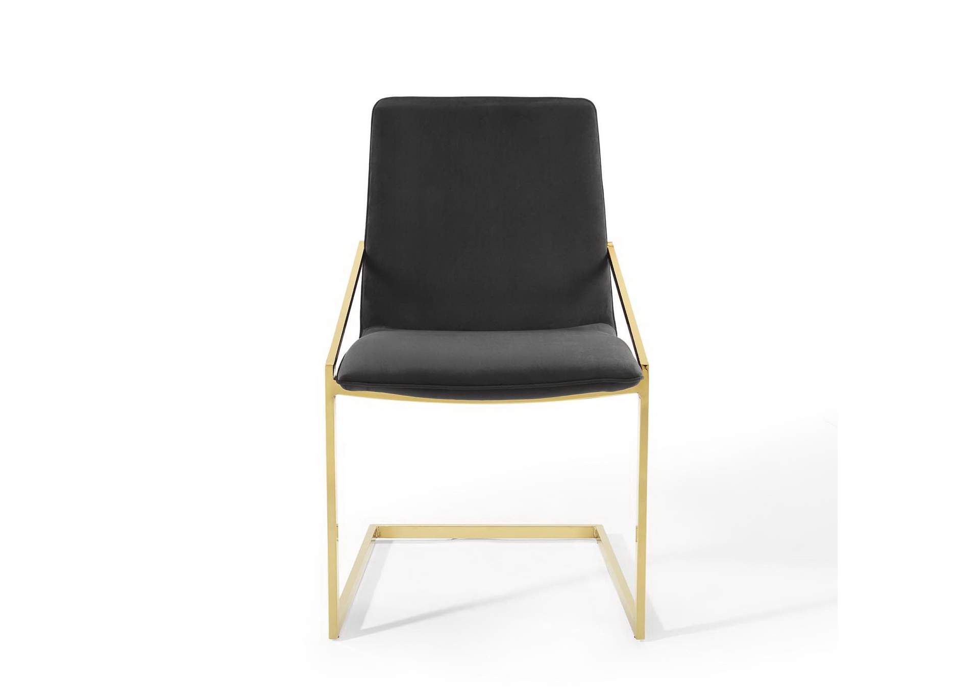 Pitch Gold Black Performance Velvet Arm Dining Chair,Modway