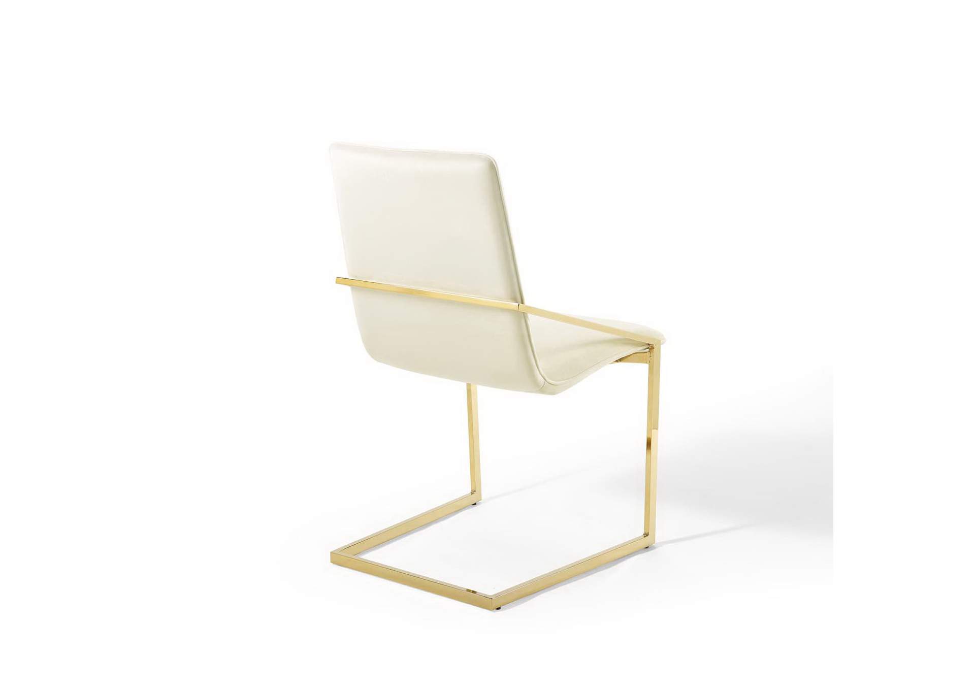 Gold Ivory Pitch Performance Velvet Arm Dining Chair,Modway