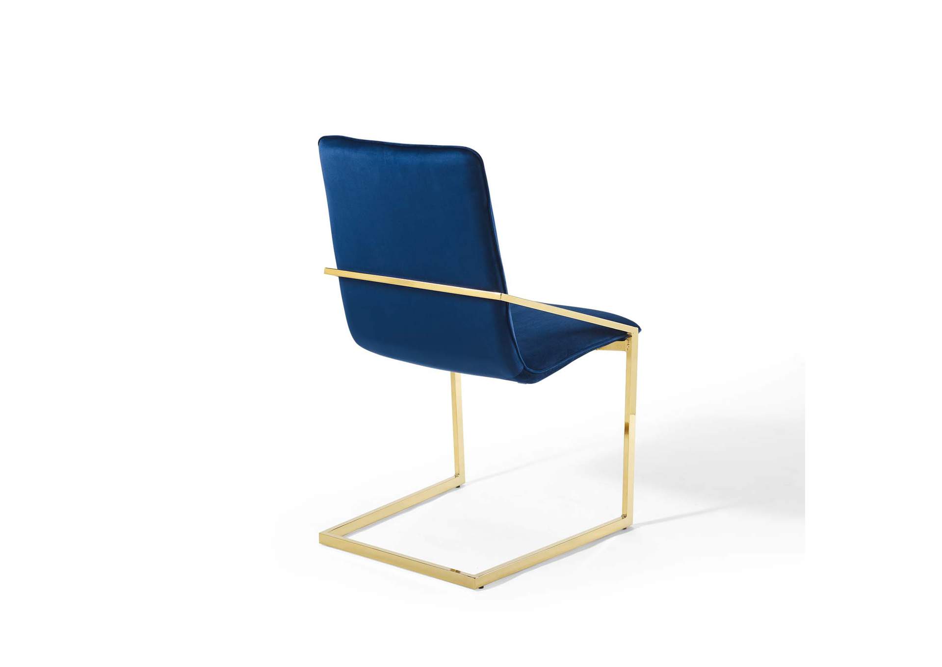 Gold Navy Pitch Performance Velvet Arm Dining Chair,Modway