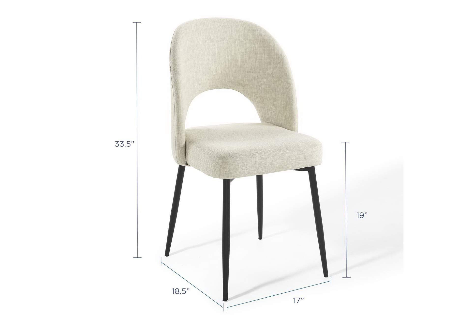 Black Beige Rouse Upholstered Fabric Dining Side Chair,Modway