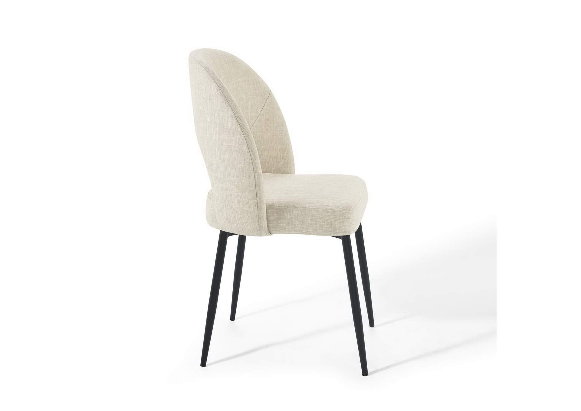 Black Beige Rouse Upholstered Fabric Dining Side Chair,Modway