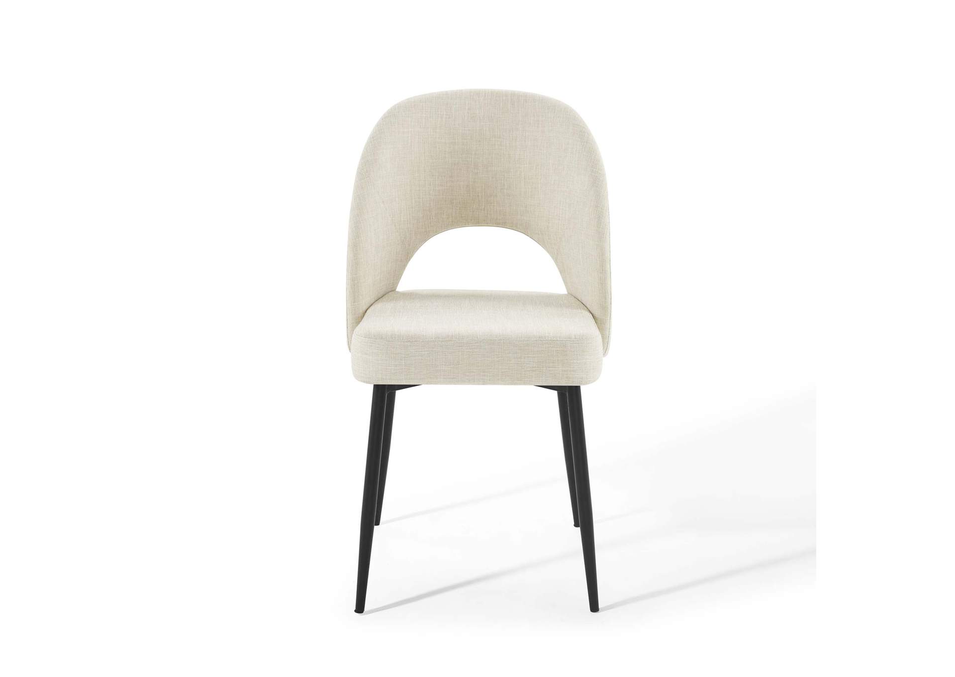Black Beige Rouse Upholstered Fabric Dining Side Chair,Modway