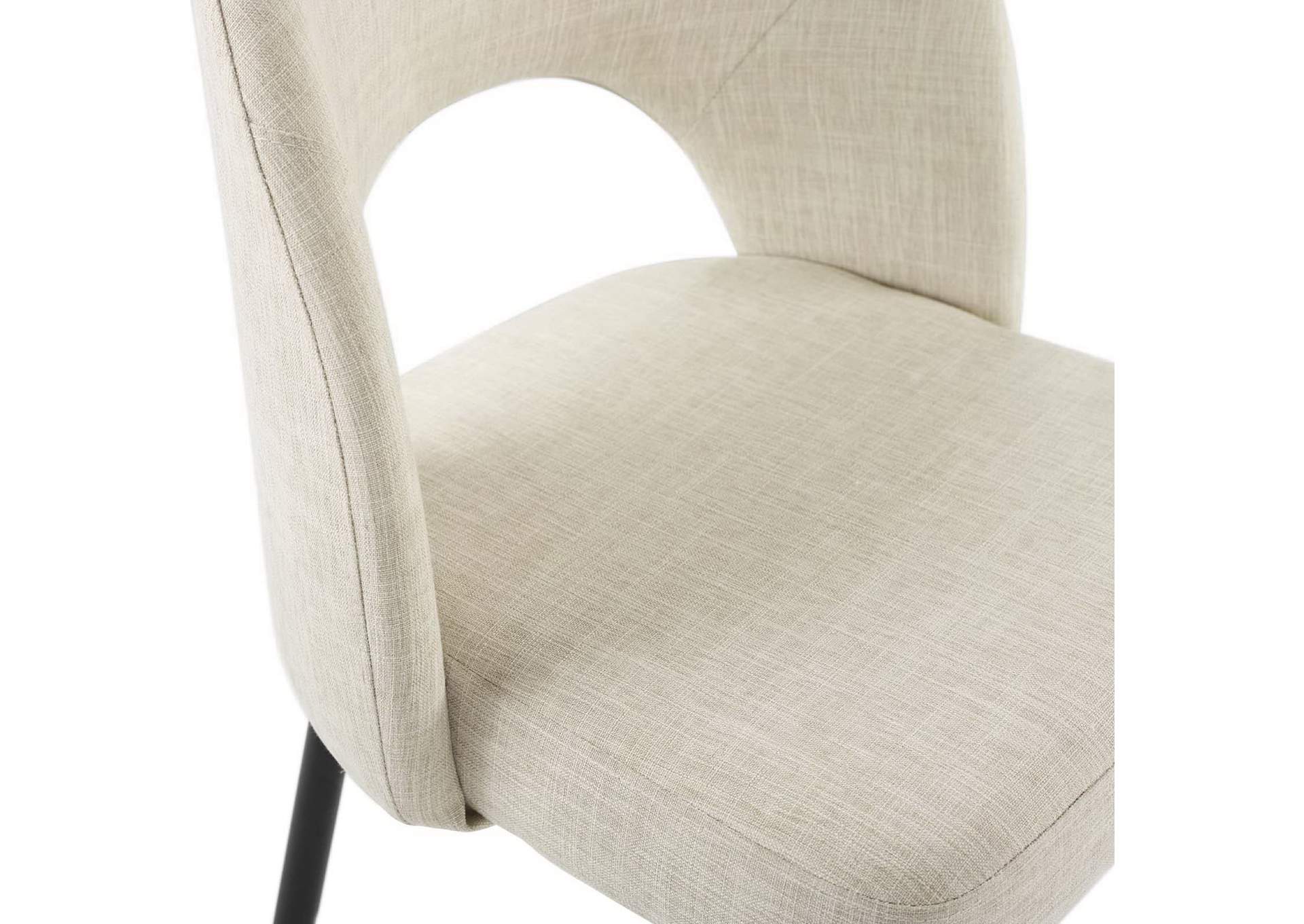 Black Beige Rouse Upholstered Fabric Dining Side Chair,Modway