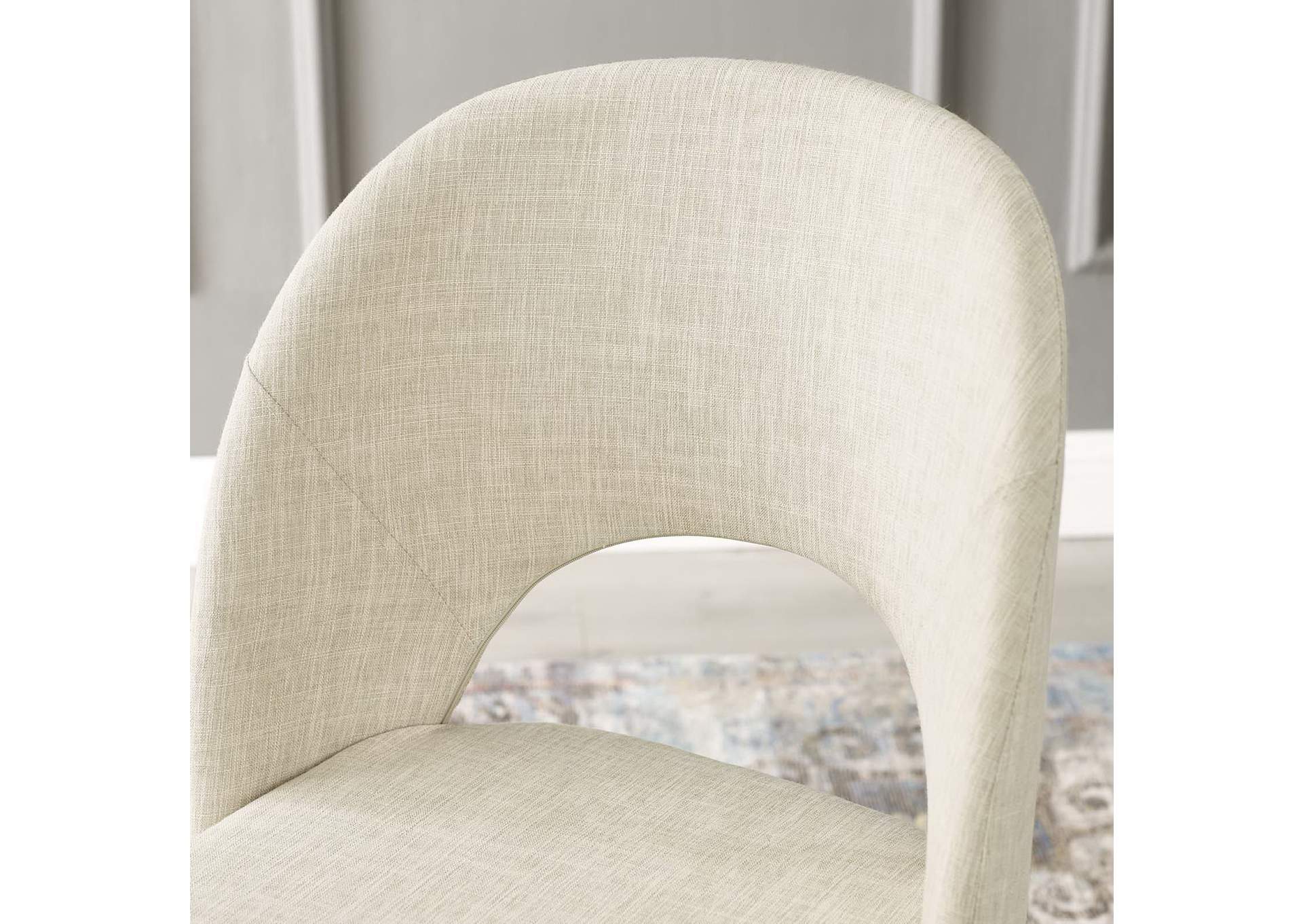 Black Beige Rouse Upholstered Fabric Dining Side Chair,Modway