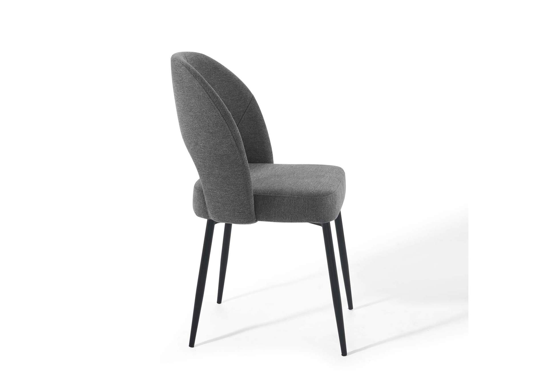 Black Charcoal Rouse Upholstered Fabric Dining Side Chair,Modway