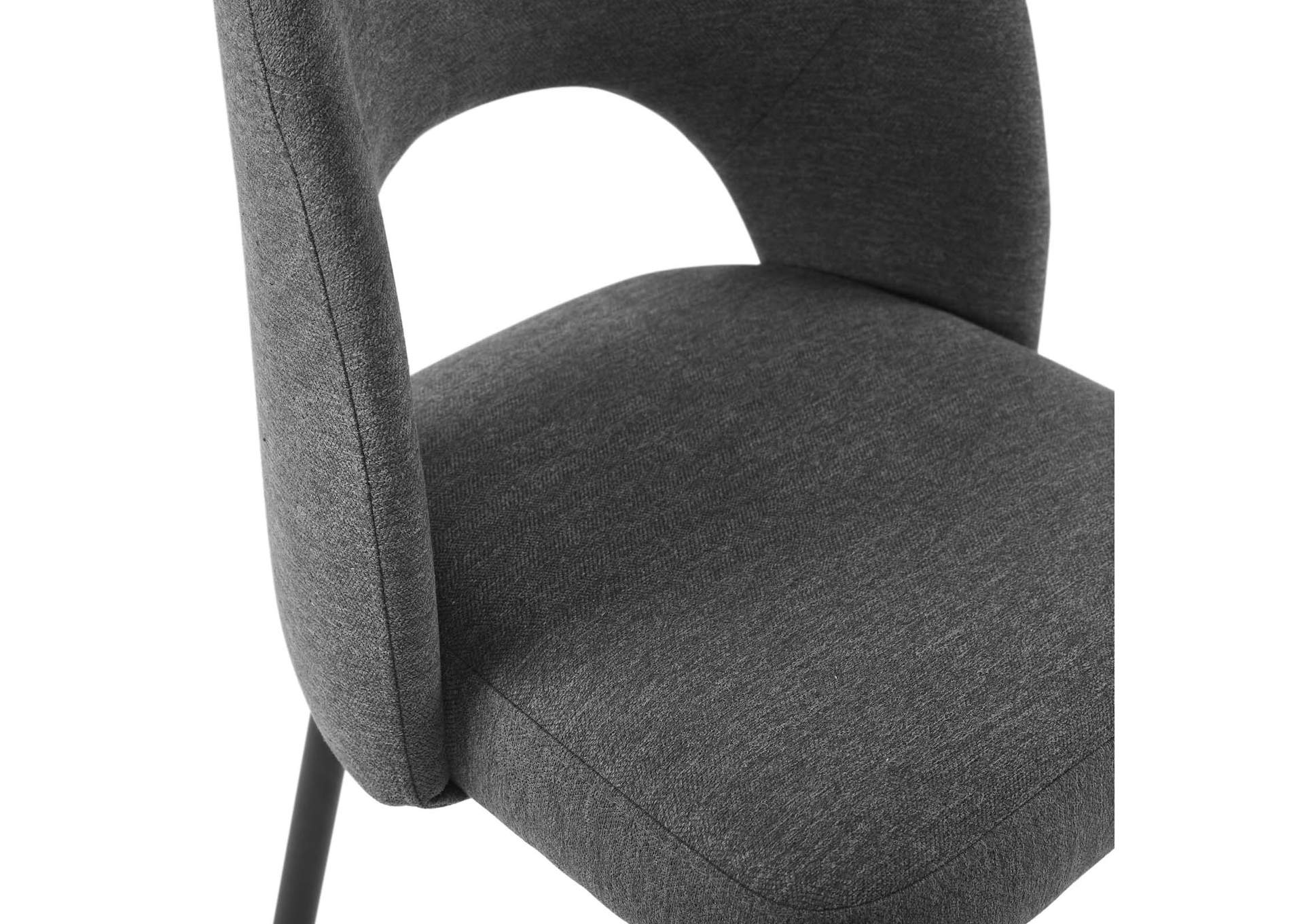 Black Charcoal Rouse Upholstered Fabric Dining Side Chair,Modway