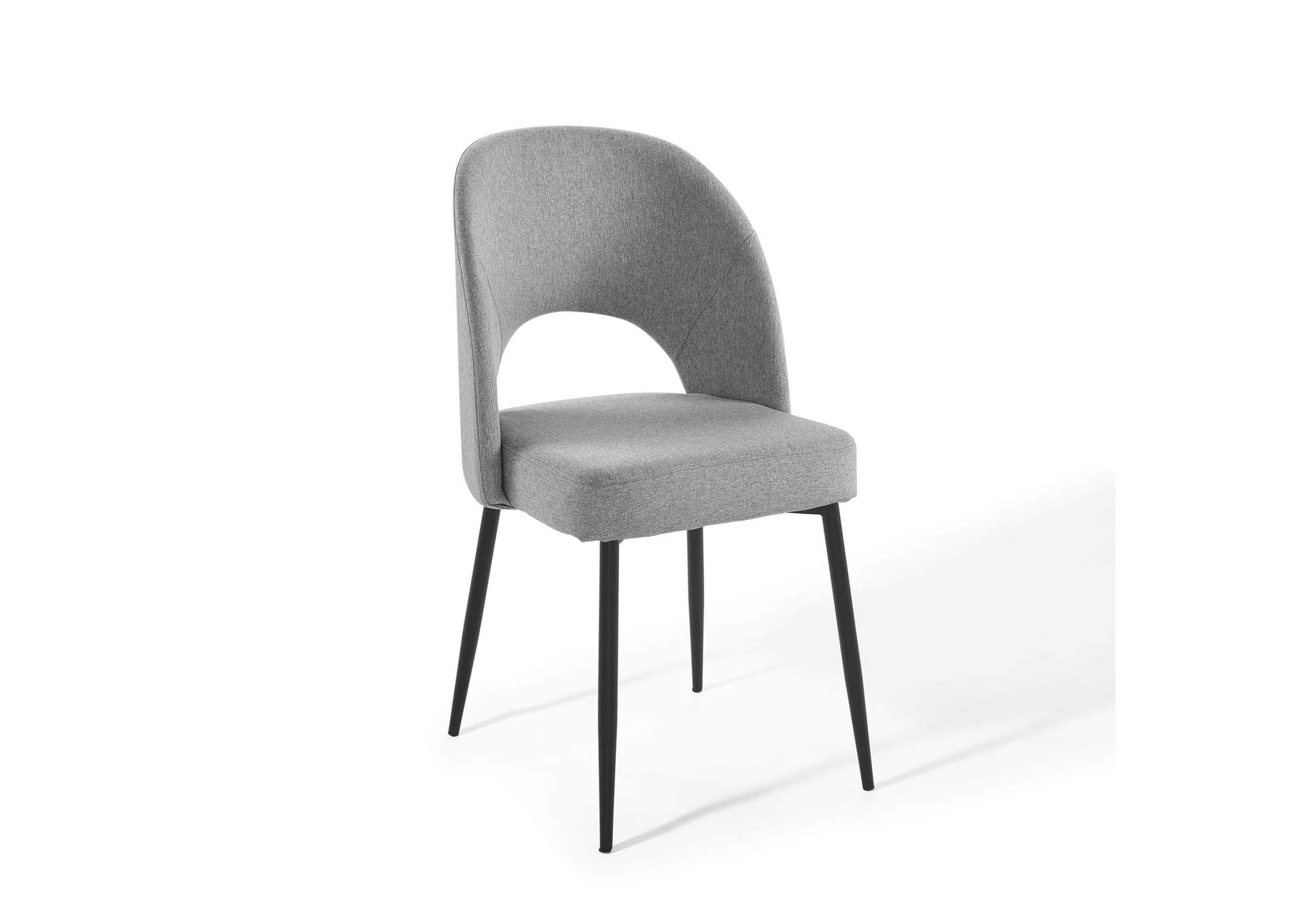 Black Light Gray Rouse Upholstered Fabric Dining Side Chair,Modway