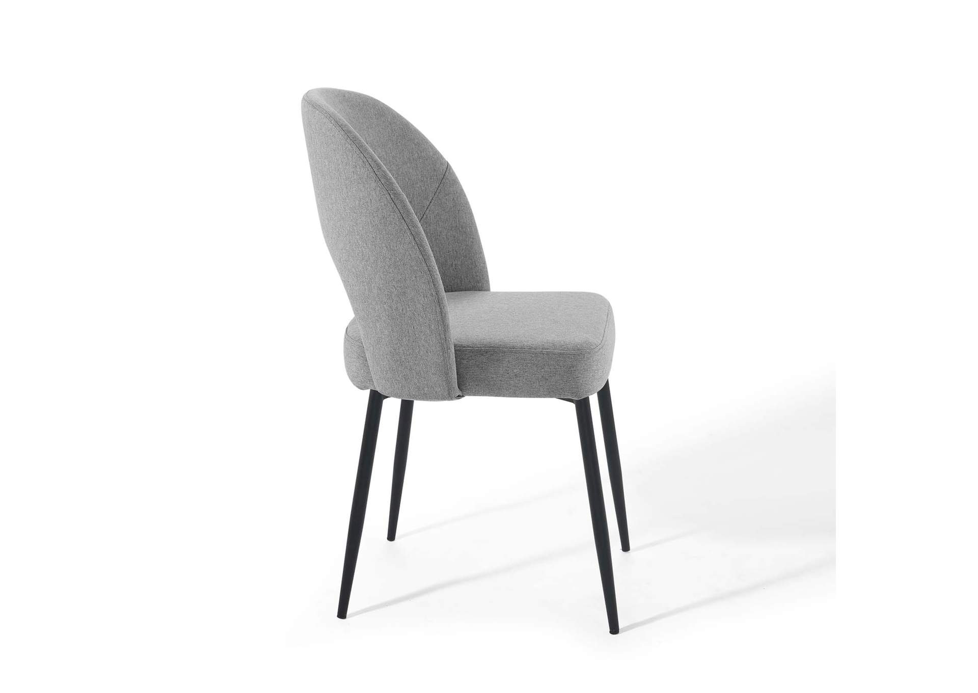 Black Light Gray Rouse Upholstered Fabric Dining Side Chair,Modway