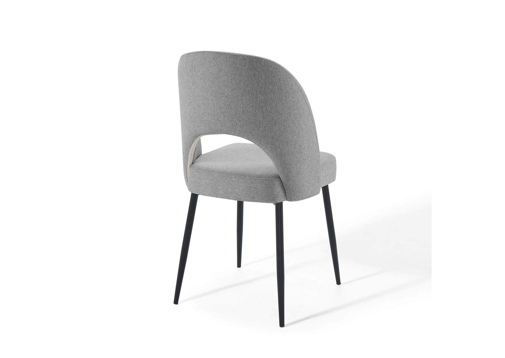 Black Light Gray Rouse Upholstered Fabric Dining Side Chair,Modway