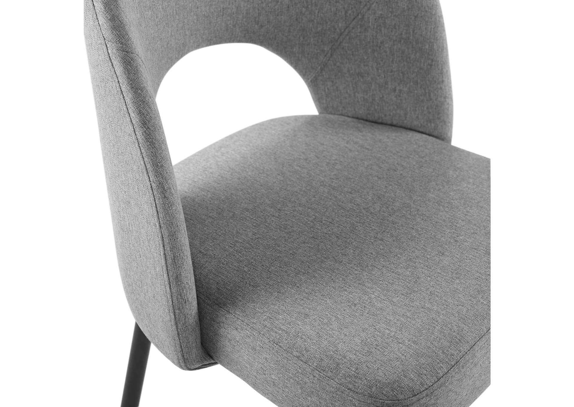 Black Light Gray Rouse Upholstered Fabric Dining Side Chair,Modway