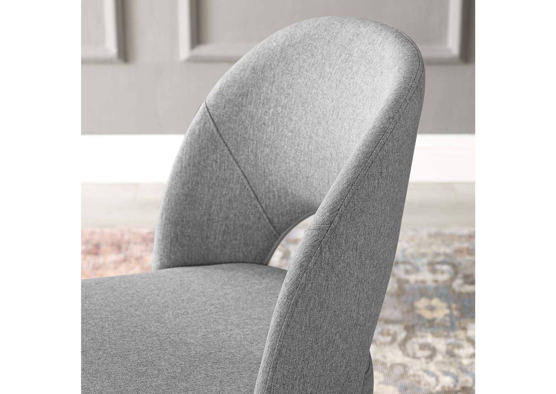 Black Light Gray Rouse Upholstered Fabric Dining Side Chair,Modway