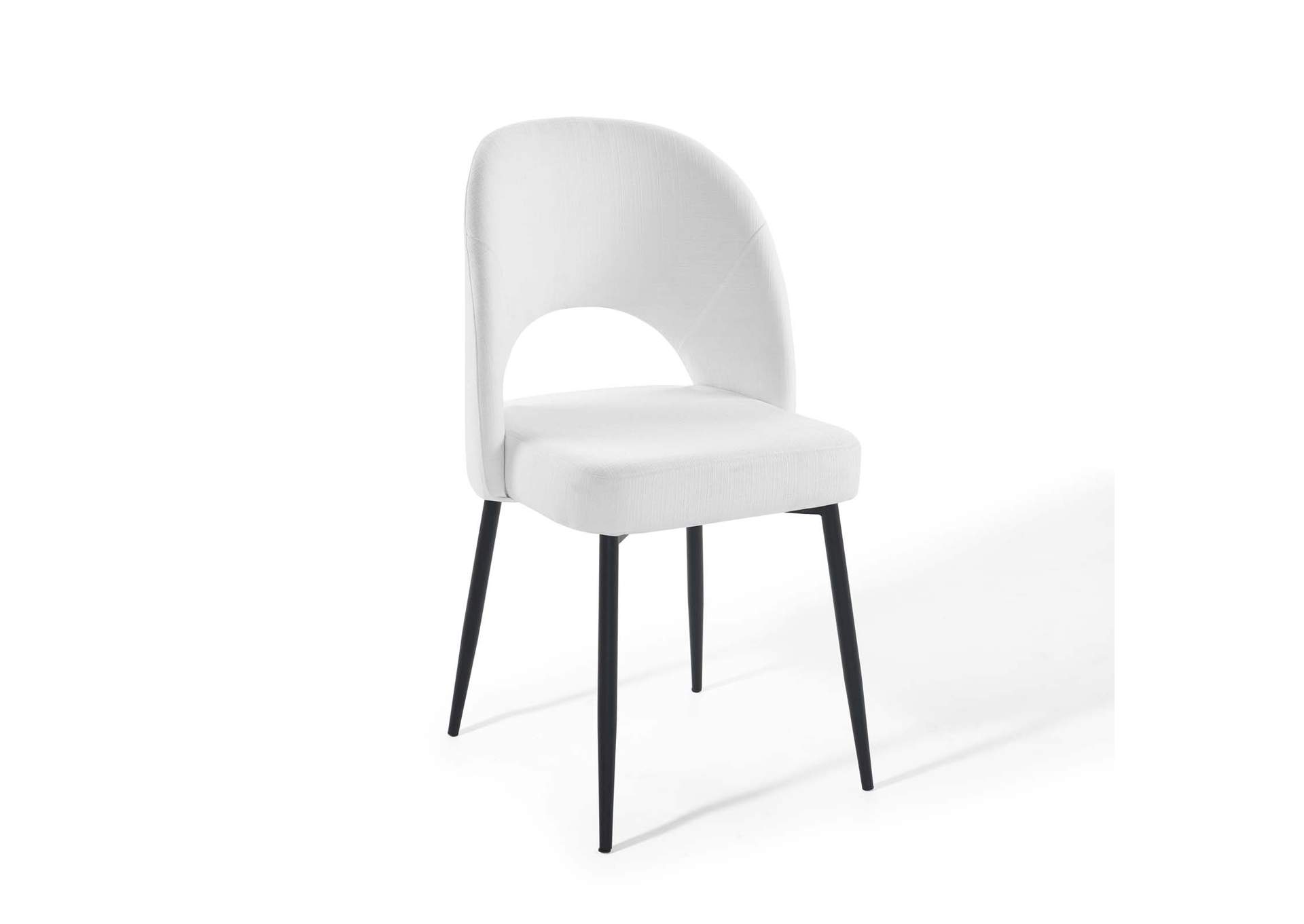 Black White Rouse Upholstered Fabric Dining Side Chair,Modway