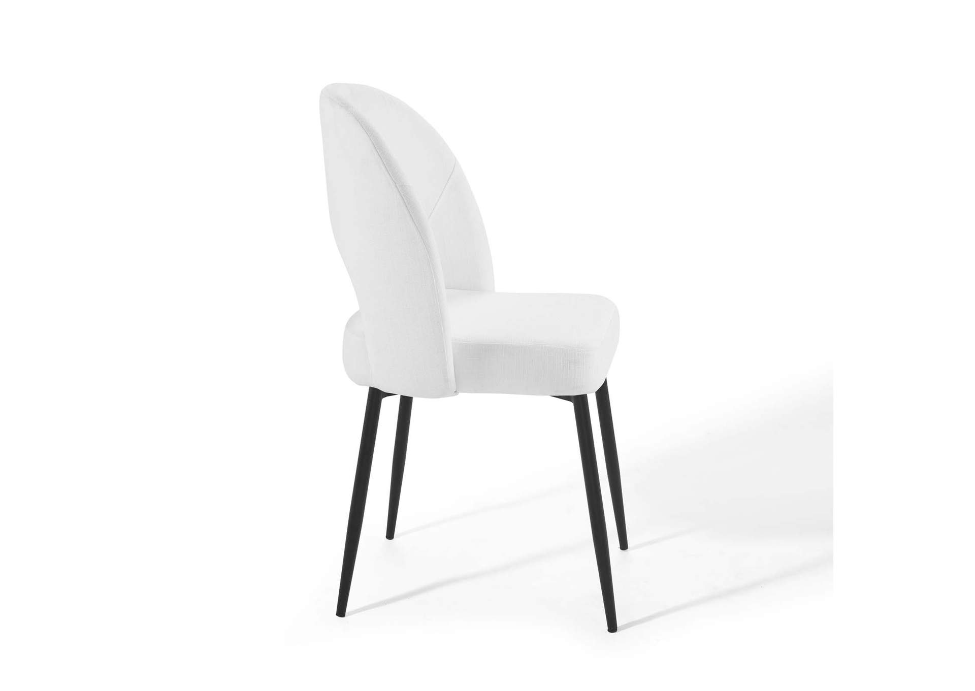 Black White Rouse Upholstered Fabric Dining Side Chair,Modway