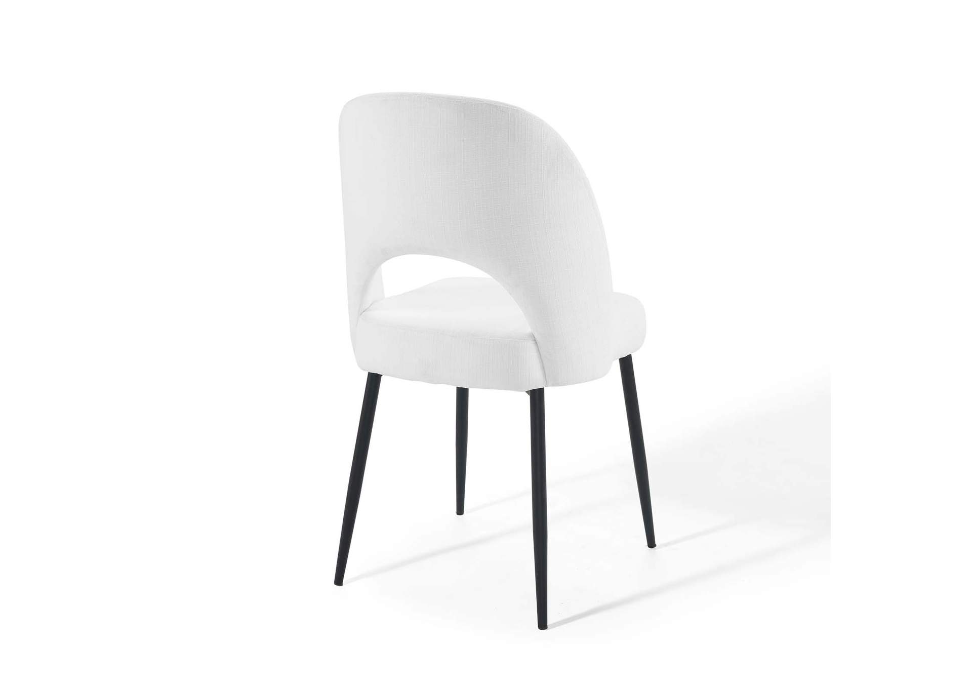 Black White Rouse Upholstered Fabric Dining Side Chair,Modway