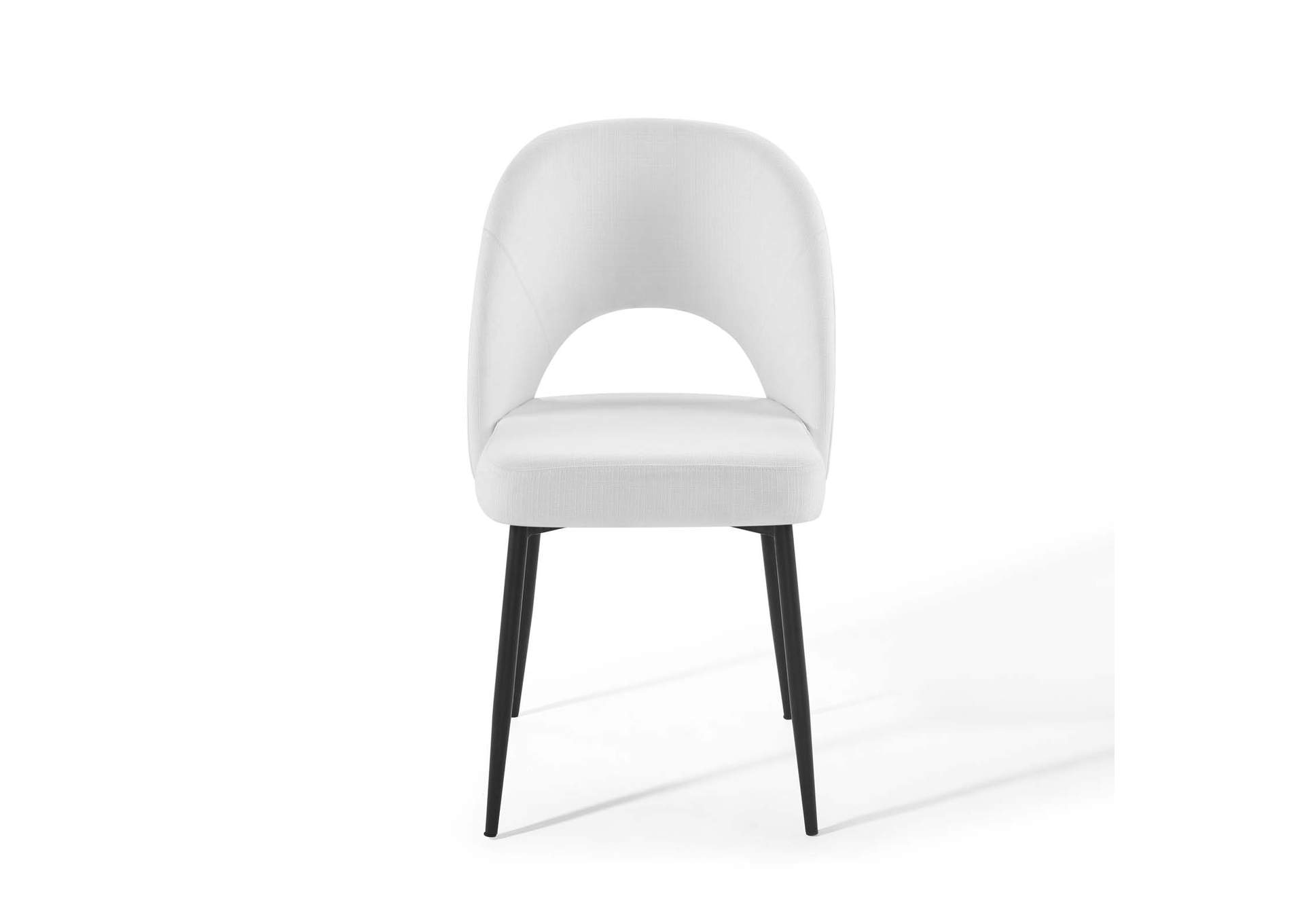 Black White Rouse Upholstered Fabric Dining Side Chair,Modway