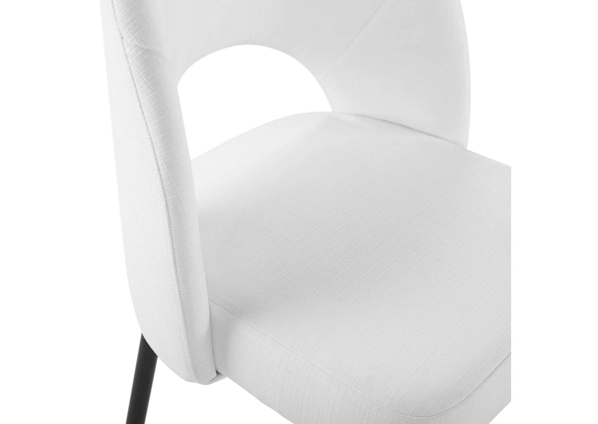 Black White Rouse Upholstered Fabric Dining Side Chair,Modway