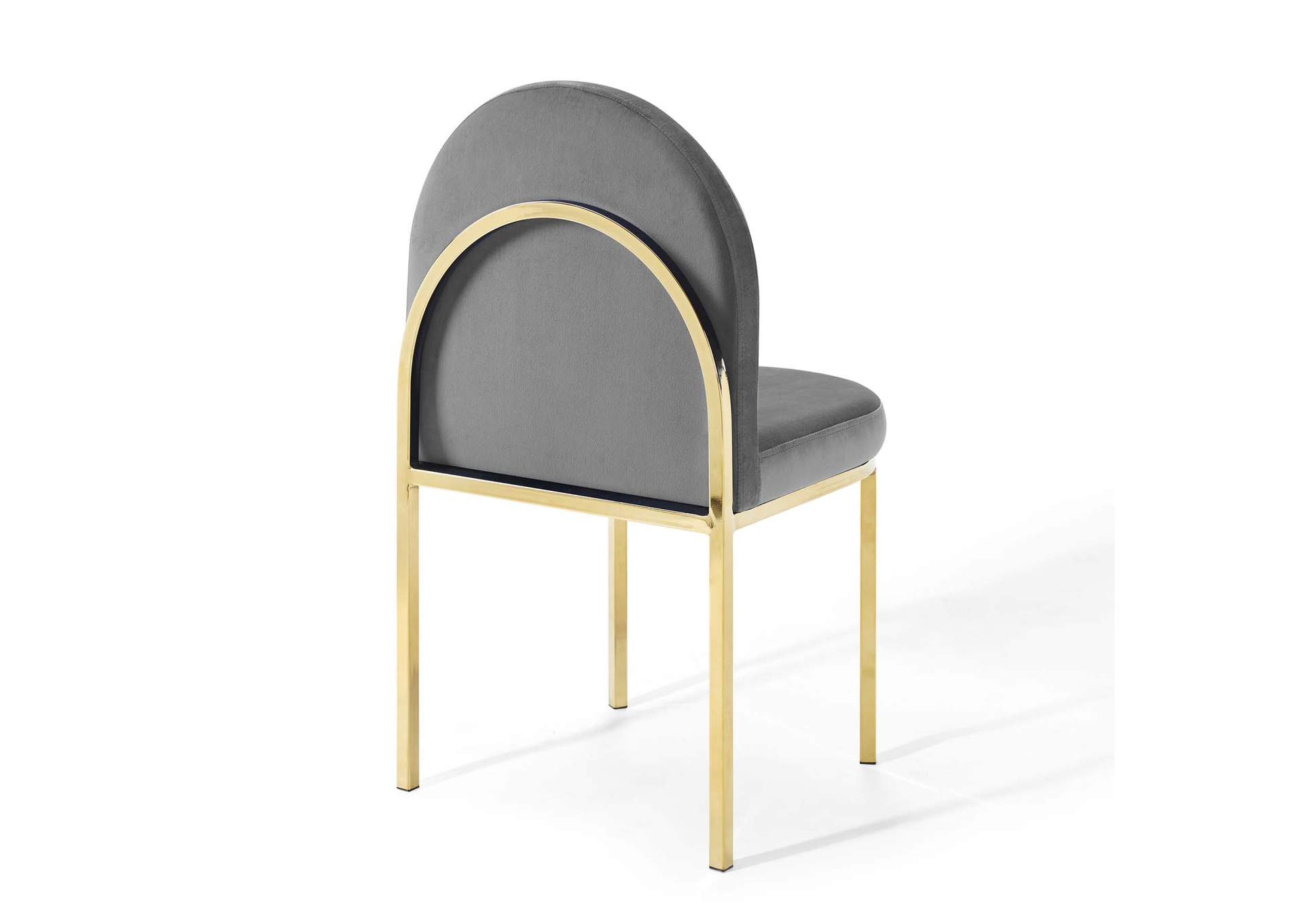 Gold Gray Isla Channel Tufted Performance Velvet Dining Side Chair,Modway