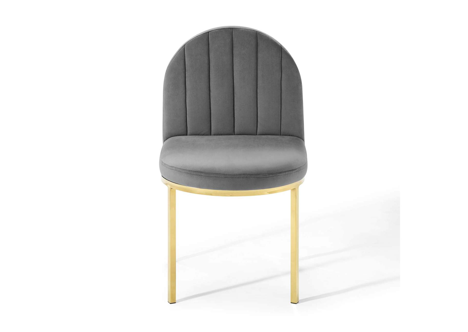 Gold Gray Isla Channel Tufted Performance Velvet Dining Side Chair,Modway