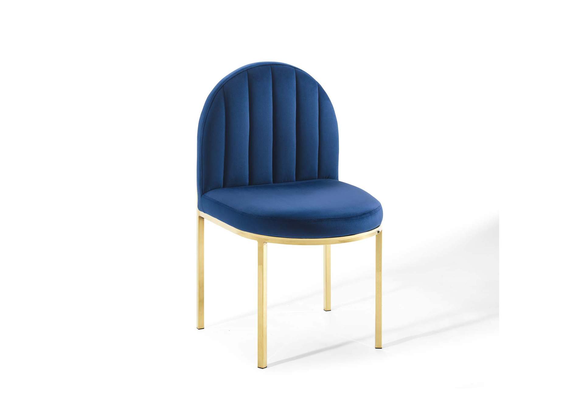Gold Navy Isla Channel Tufted Performance Velvet Dining Side Chair,Modway