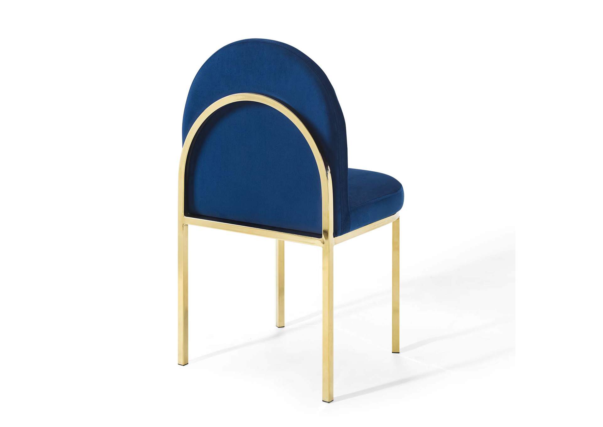 Gold Navy Isla Channel Tufted Performance Velvet Dining Side Chair,Modway