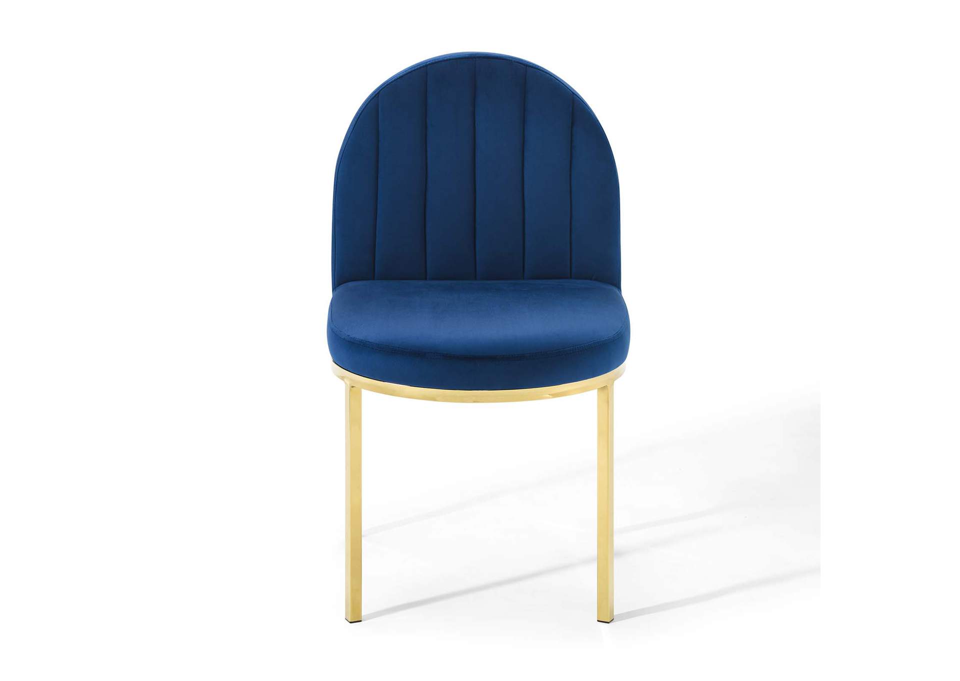 Gold Navy Isla Channel Tufted Performance Velvet Dining Side Chair,Modway