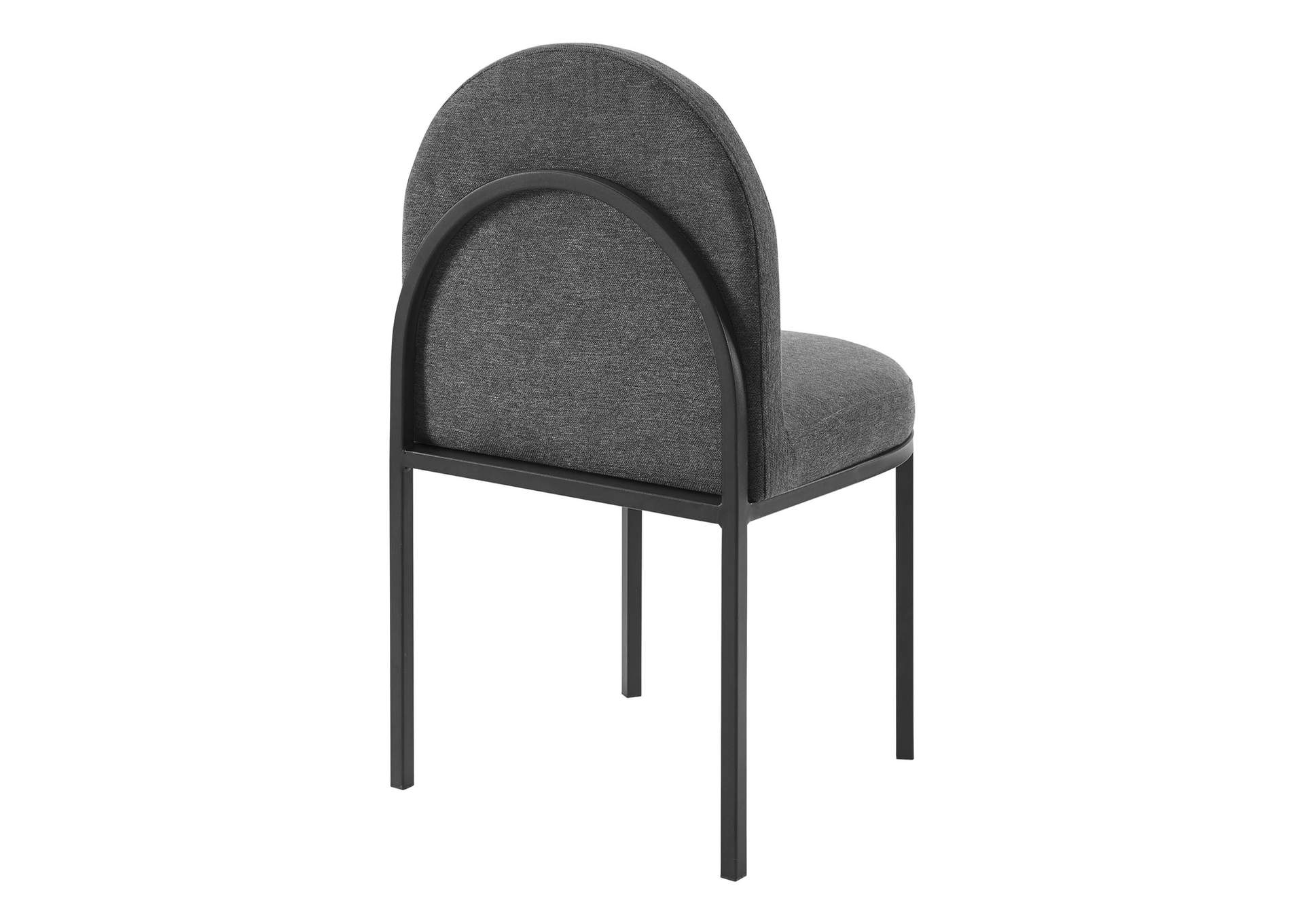 Black Charcoal Isla Channel Tufted Upholstered Fabric Dining Side Chair,Modway