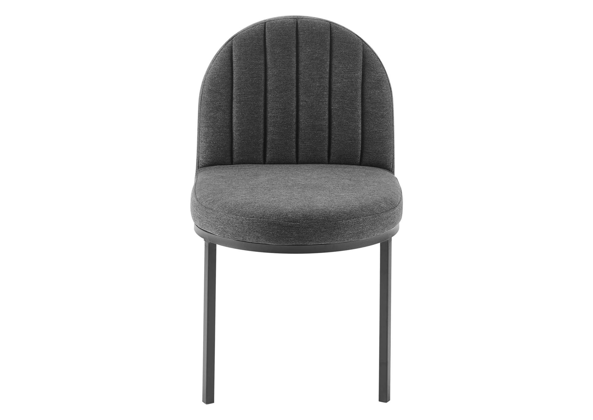 Black Charcoal Isla Channel Tufted Upholstered Fabric Dining Side Chair,Modway