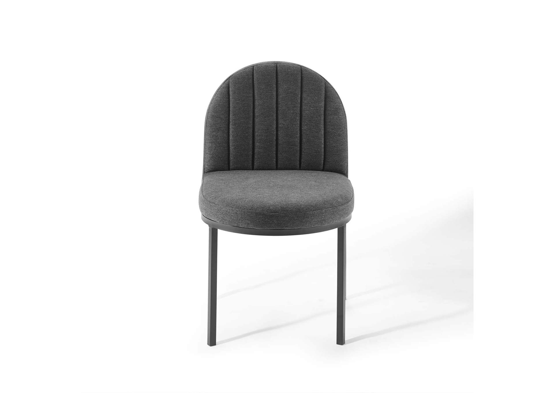 Black Charcoal Isla Channel Tufted Upholstered Fabric Dining Side Chair,Modway