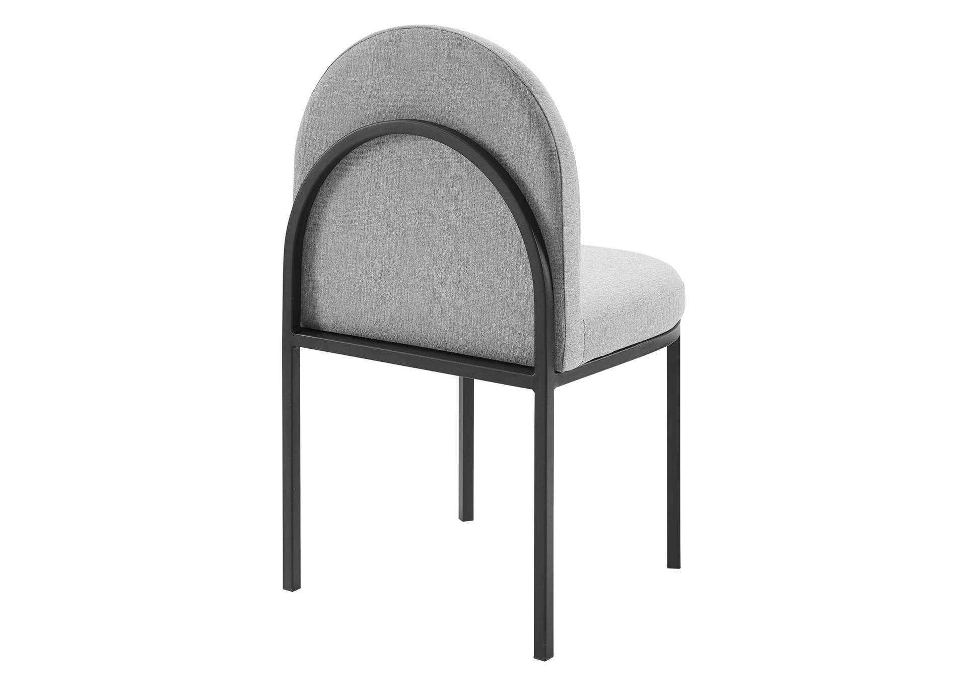 Black Light Gray Isla Channel Tufted Upholstered Fabric Dining Side Chair,Modway