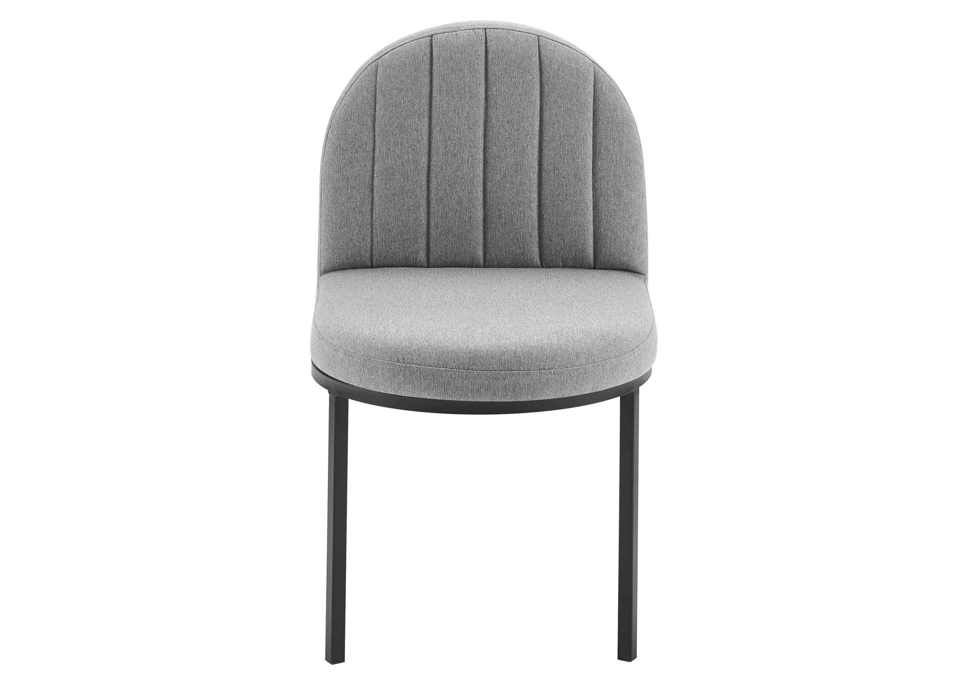 Black Light Gray Isla Channel Tufted Upholstered Fabric Dining Side Chair,Modway
