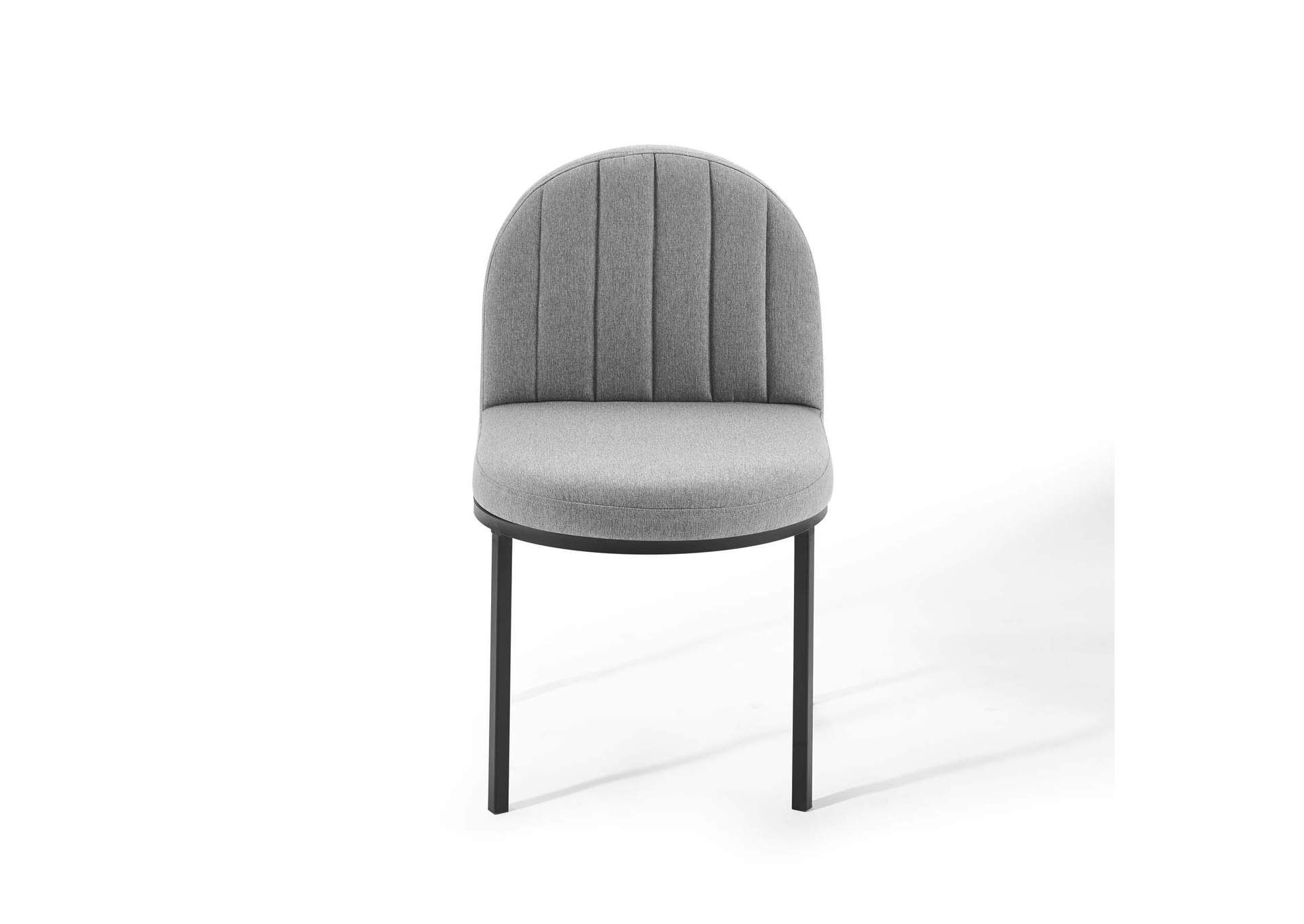 Black Light Gray Isla Channel Tufted Upholstered Fabric Dining Side Chair,Modway