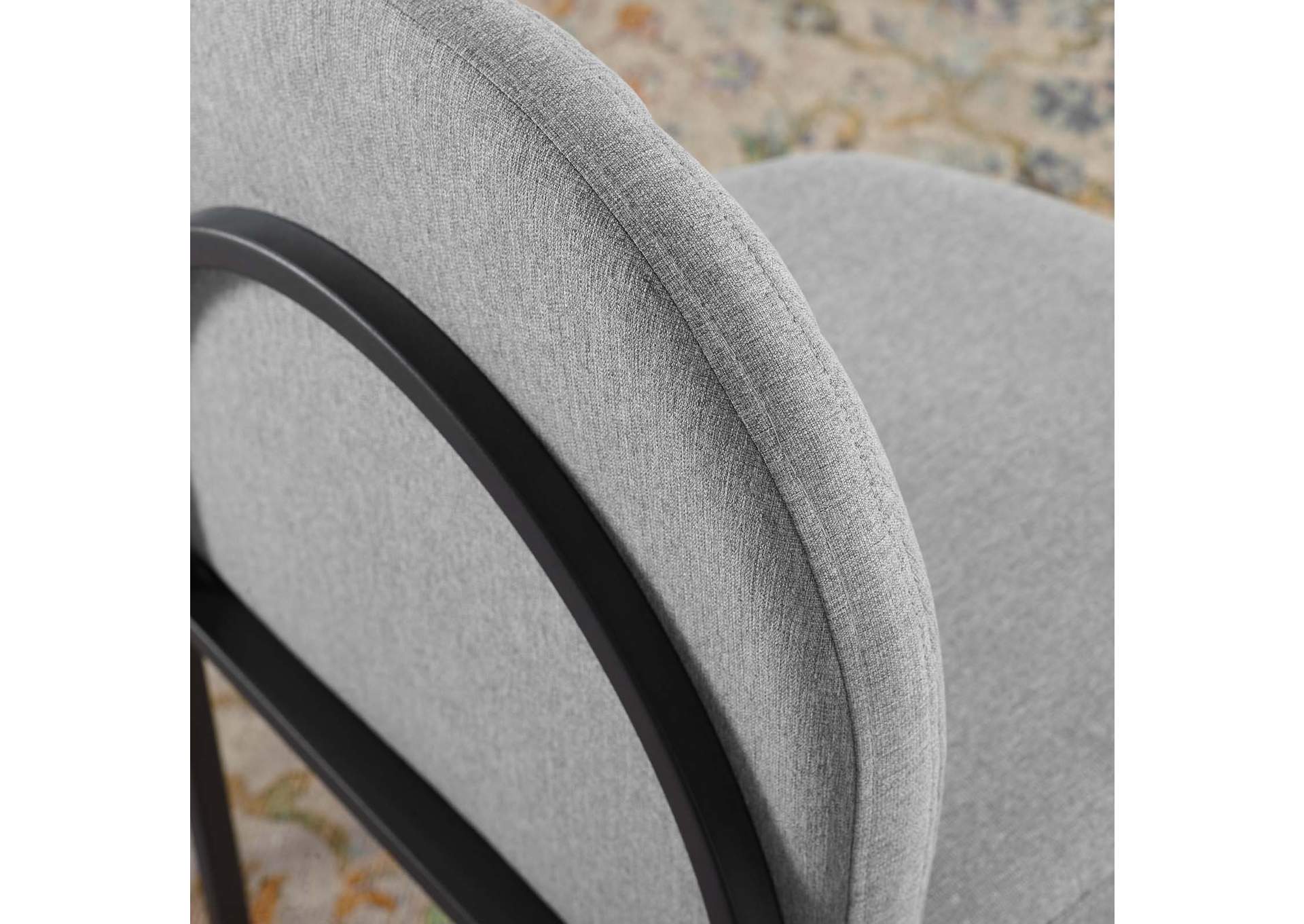 Black Light Gray Isla Channel Tufted Upholstered Fabric Dining Side Chair,Modway