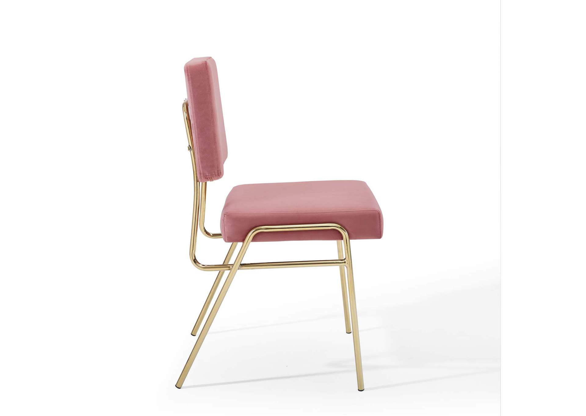 Craft Gold Dusty Rose Performance Velvet Dining Side Chair,Modway