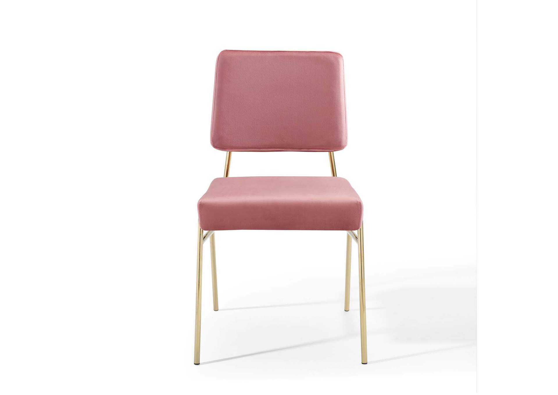 Craft Gold Dusty Rose Performance Velvet Dining Side Chair,Modway