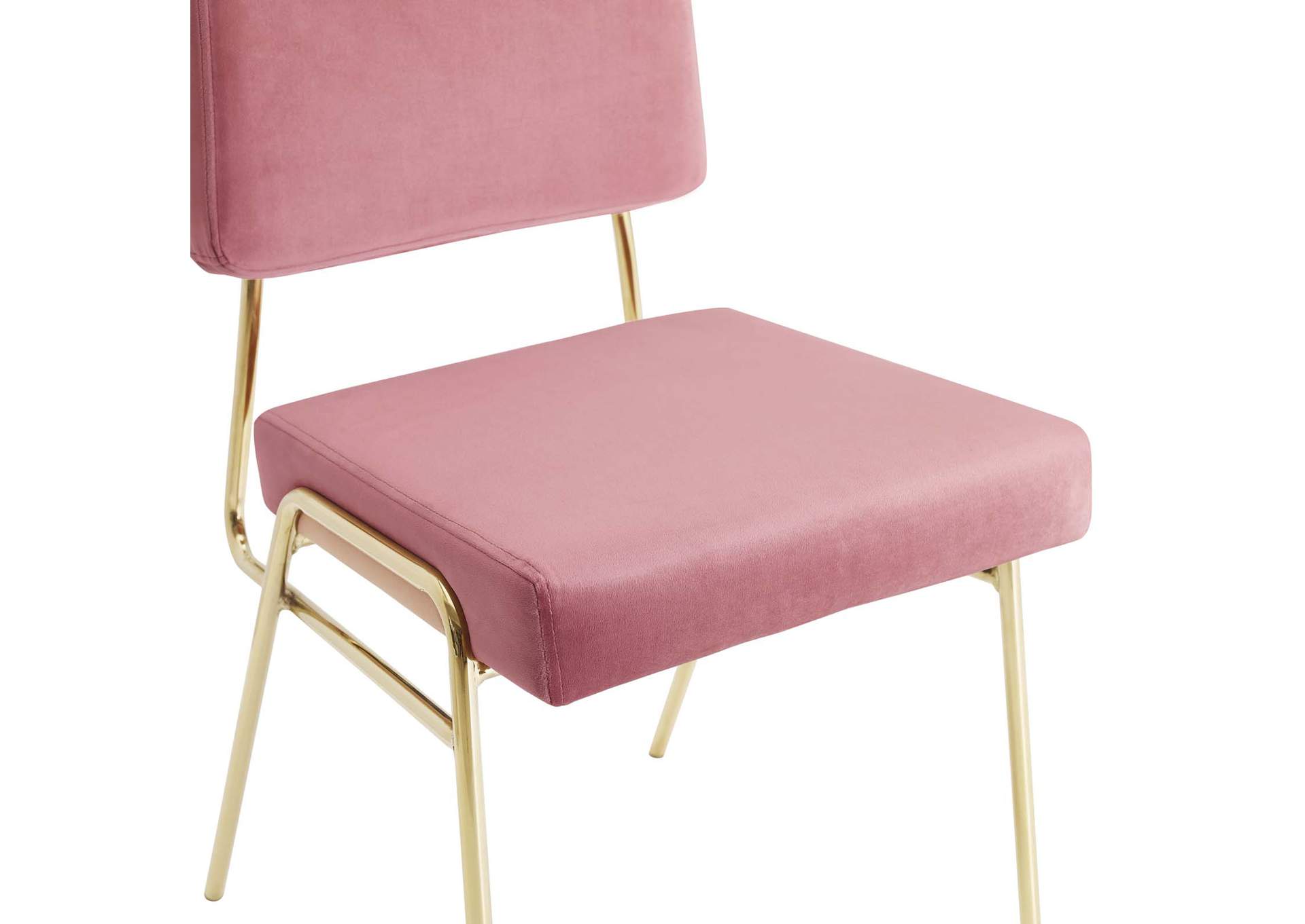 Craft Gold Dusty Rose Performance Velvet Dining Side Chair,Modway