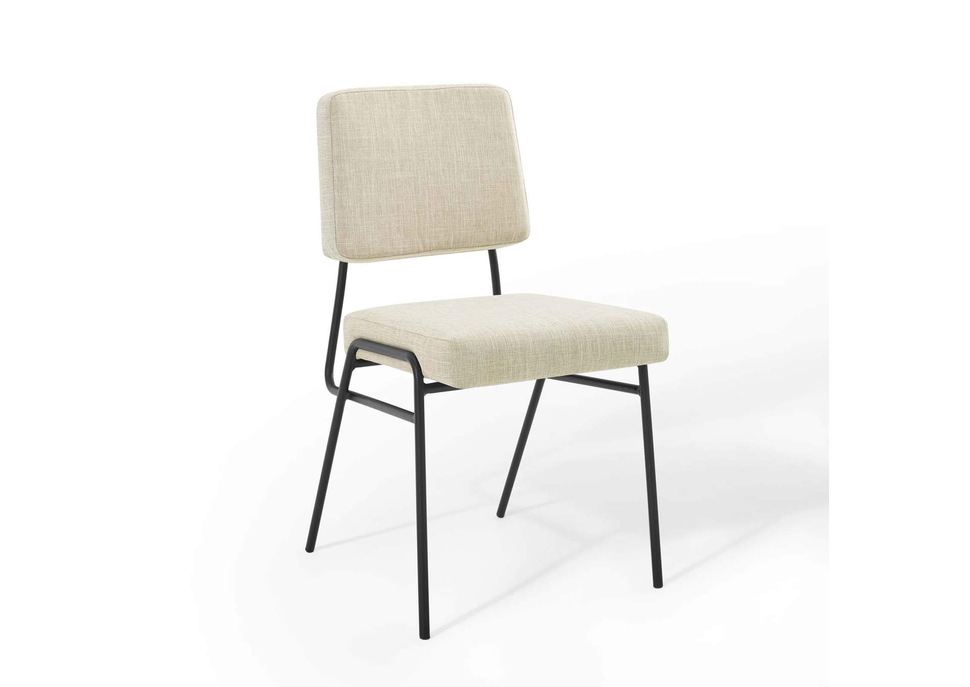 Black Beige Craft Upholstered Fabric Dining Side Chair,Modway
