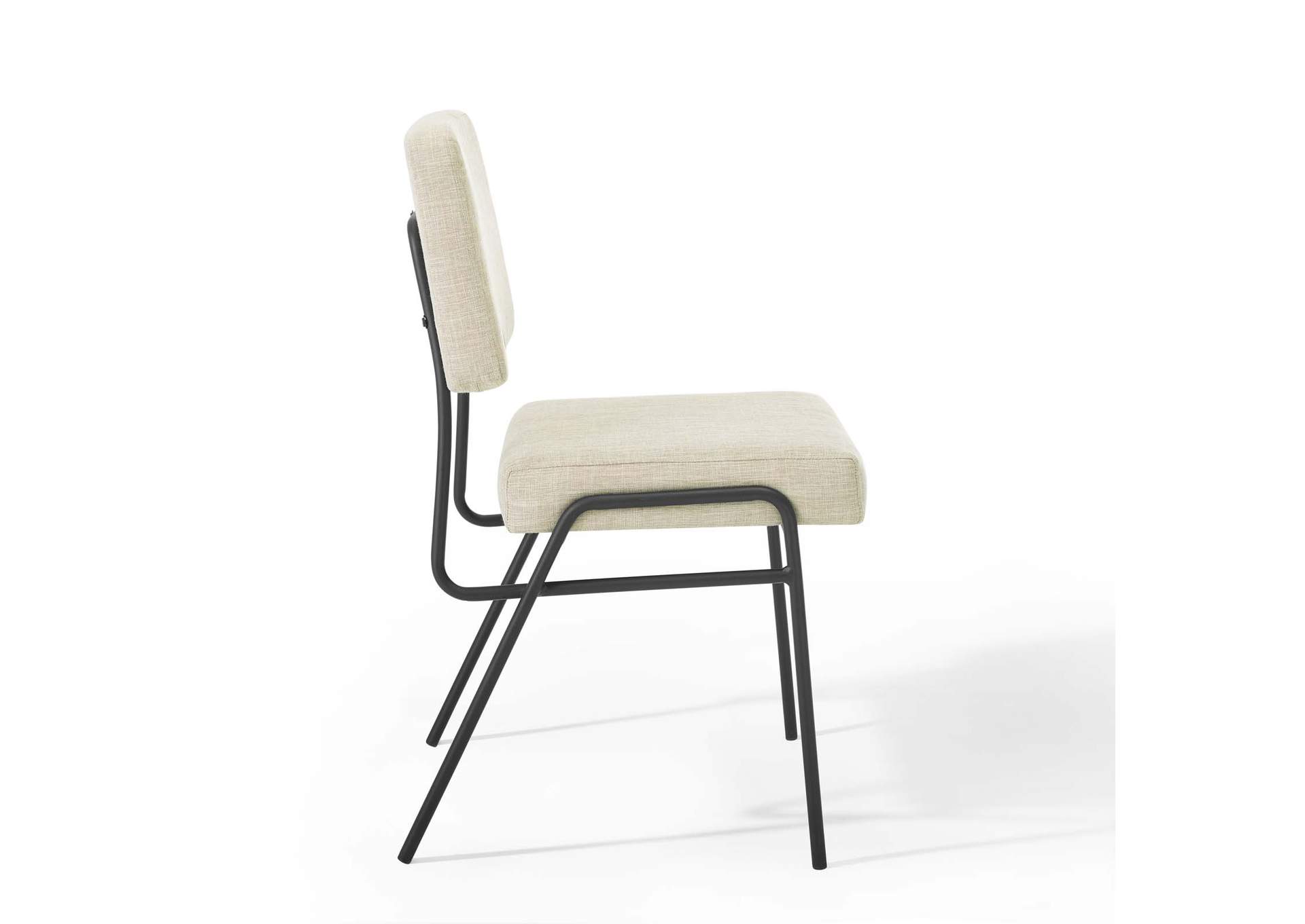 Black Beige Craft Upholstered Fabric Dining Side Chair,Modway